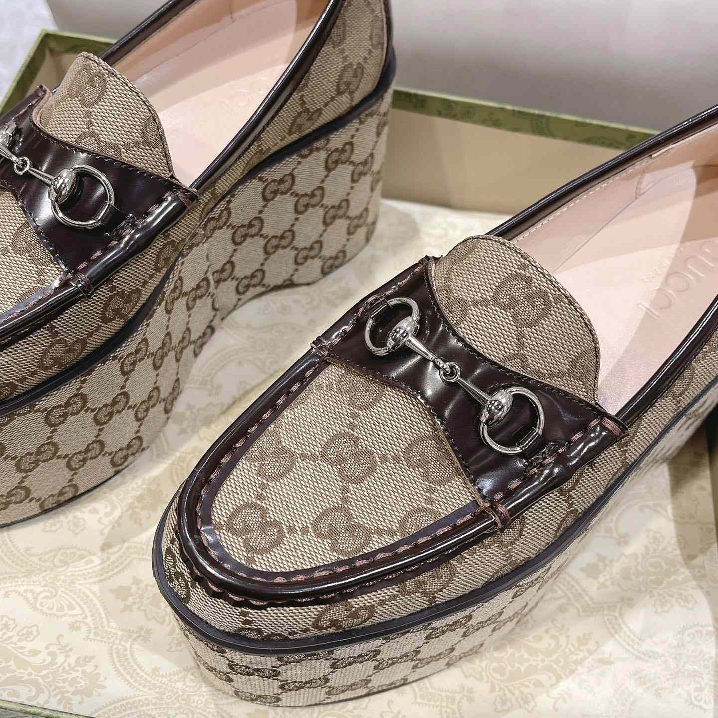 Gucci Women's Horsebit Wedge Loafer - DopestKickz