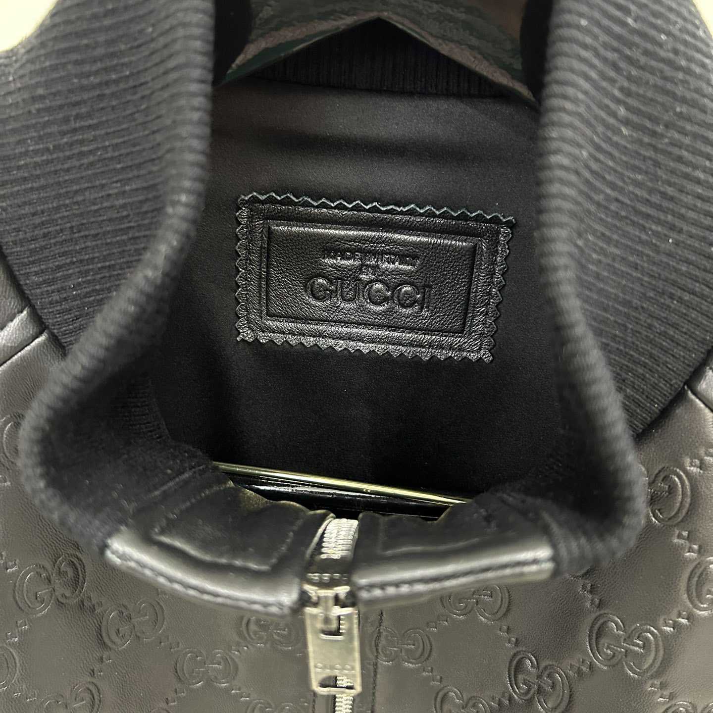 Gucci GG Embossed Bomber Jacket In Black - DopestKickz