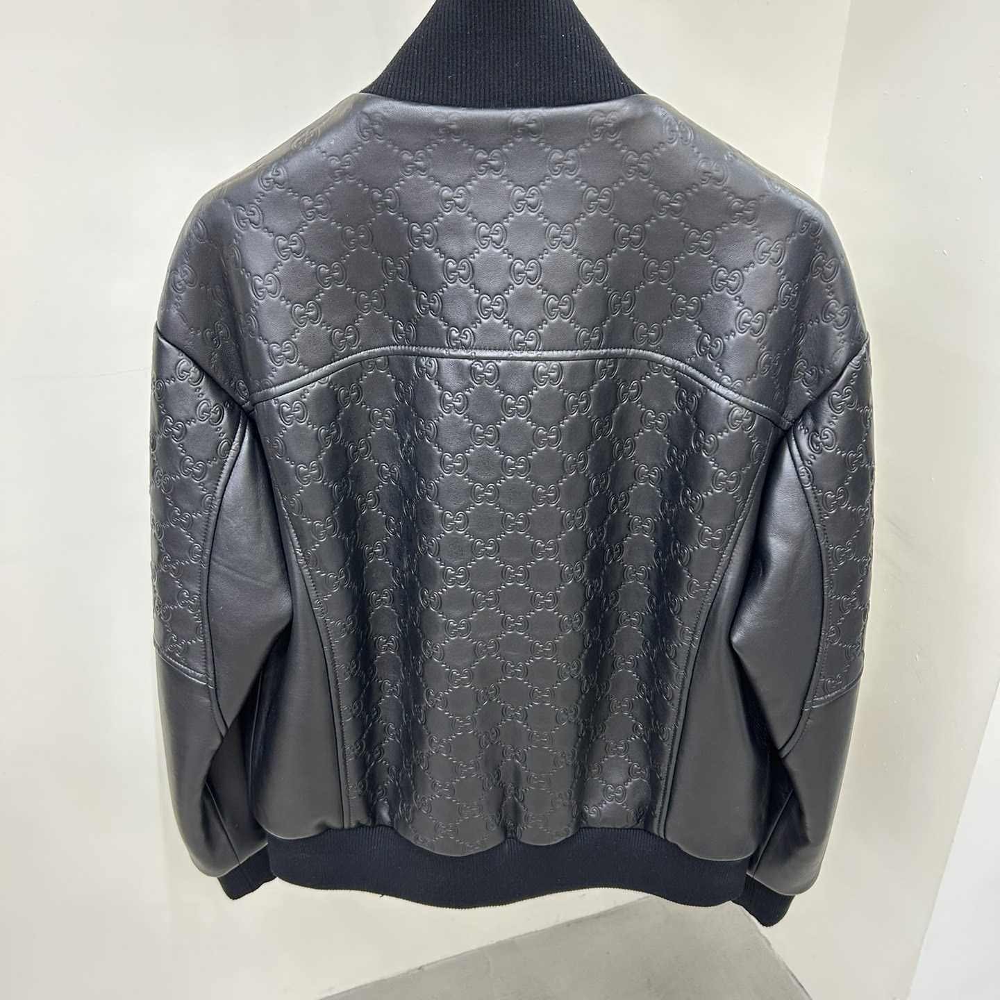 Gucci GG Embossed Bomber Jacket In Black - DopestKickz