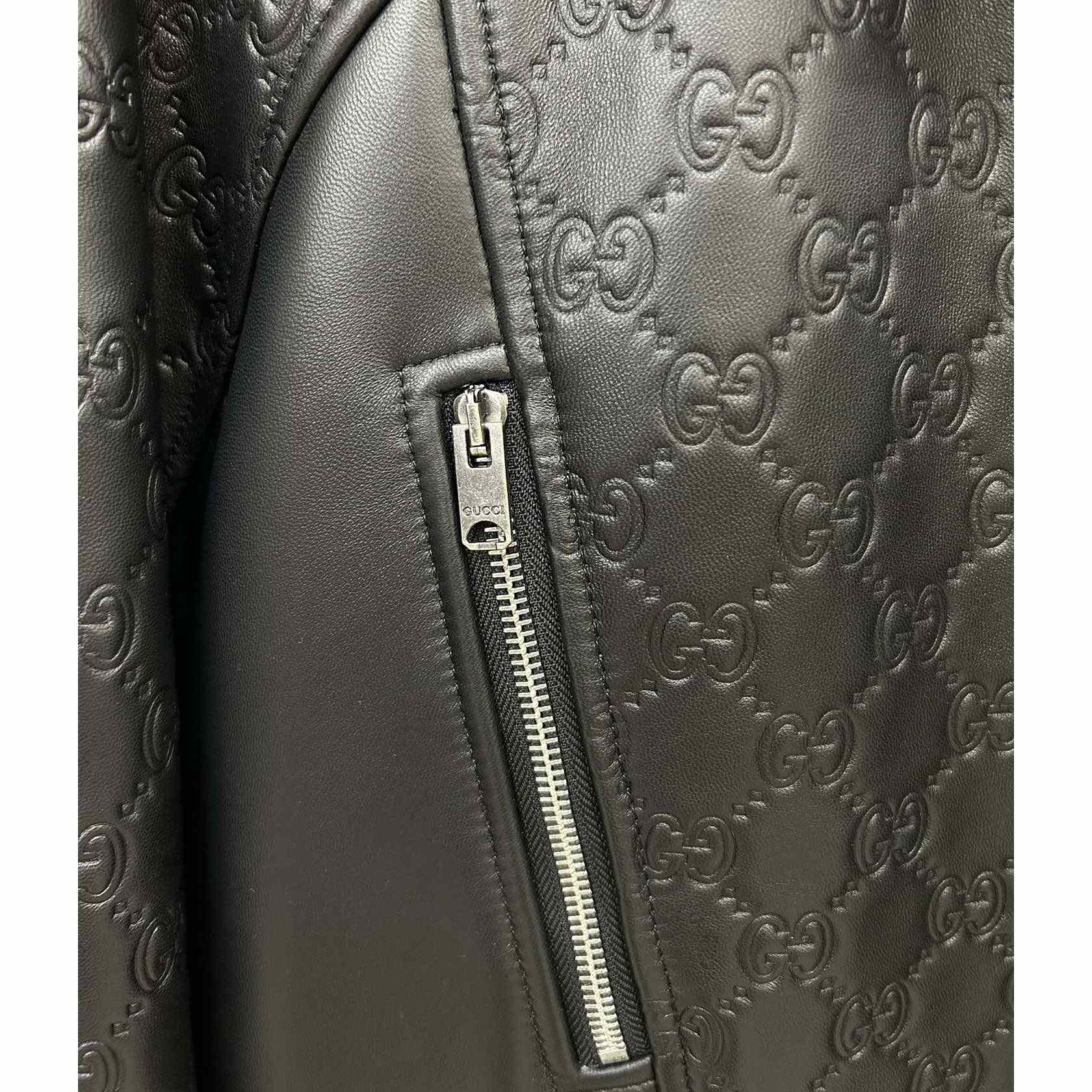 Gucci GG Embossed Bomber Jacket In Black - DopestKickz