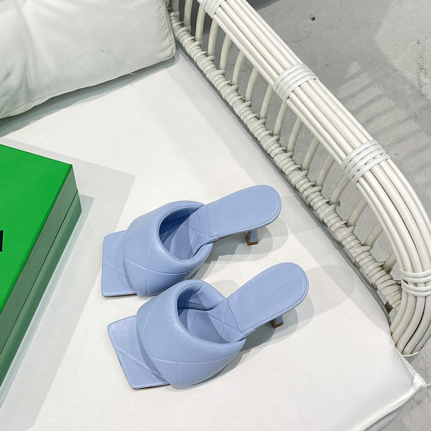 Bottega Veneta Blue Heeled Mule Sandals  - DopestKickz