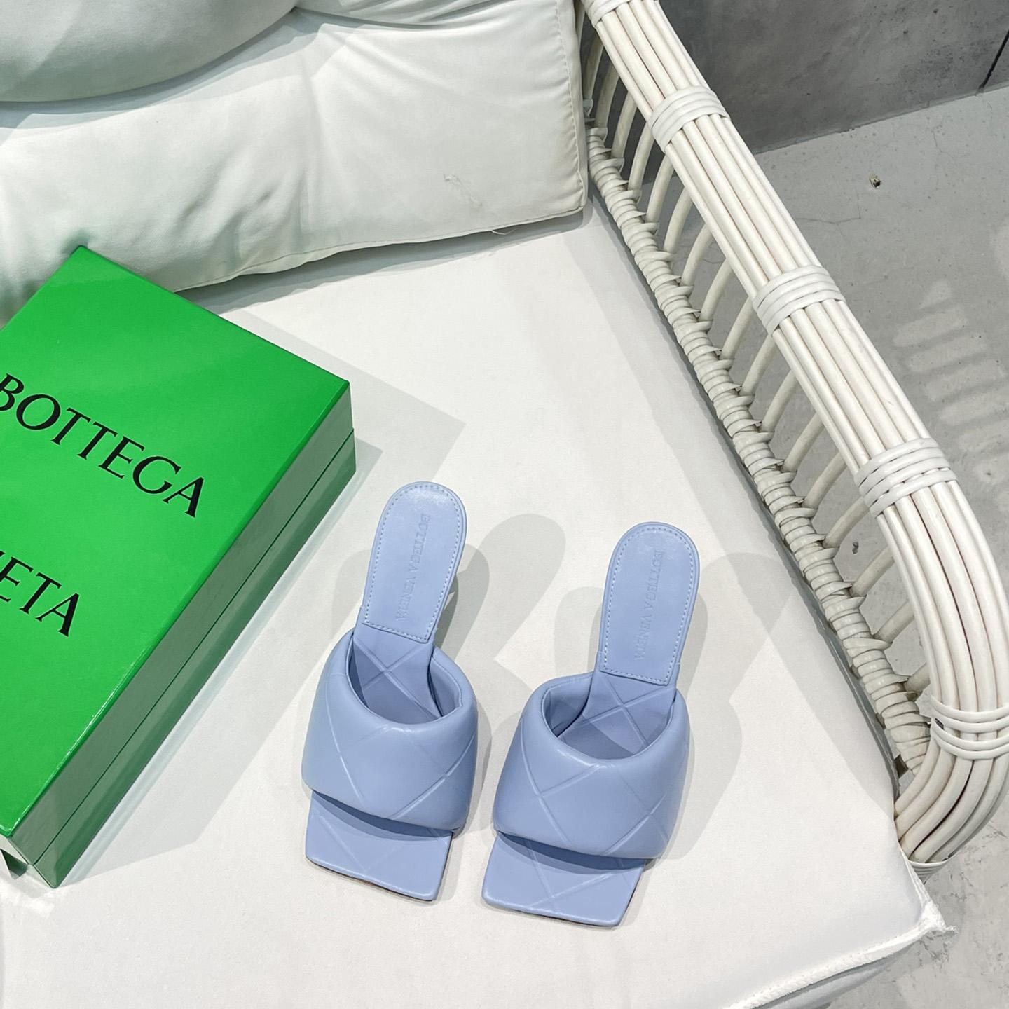 Bottega Veneta Blue Heeled Mule Sandals  - DopestKickz