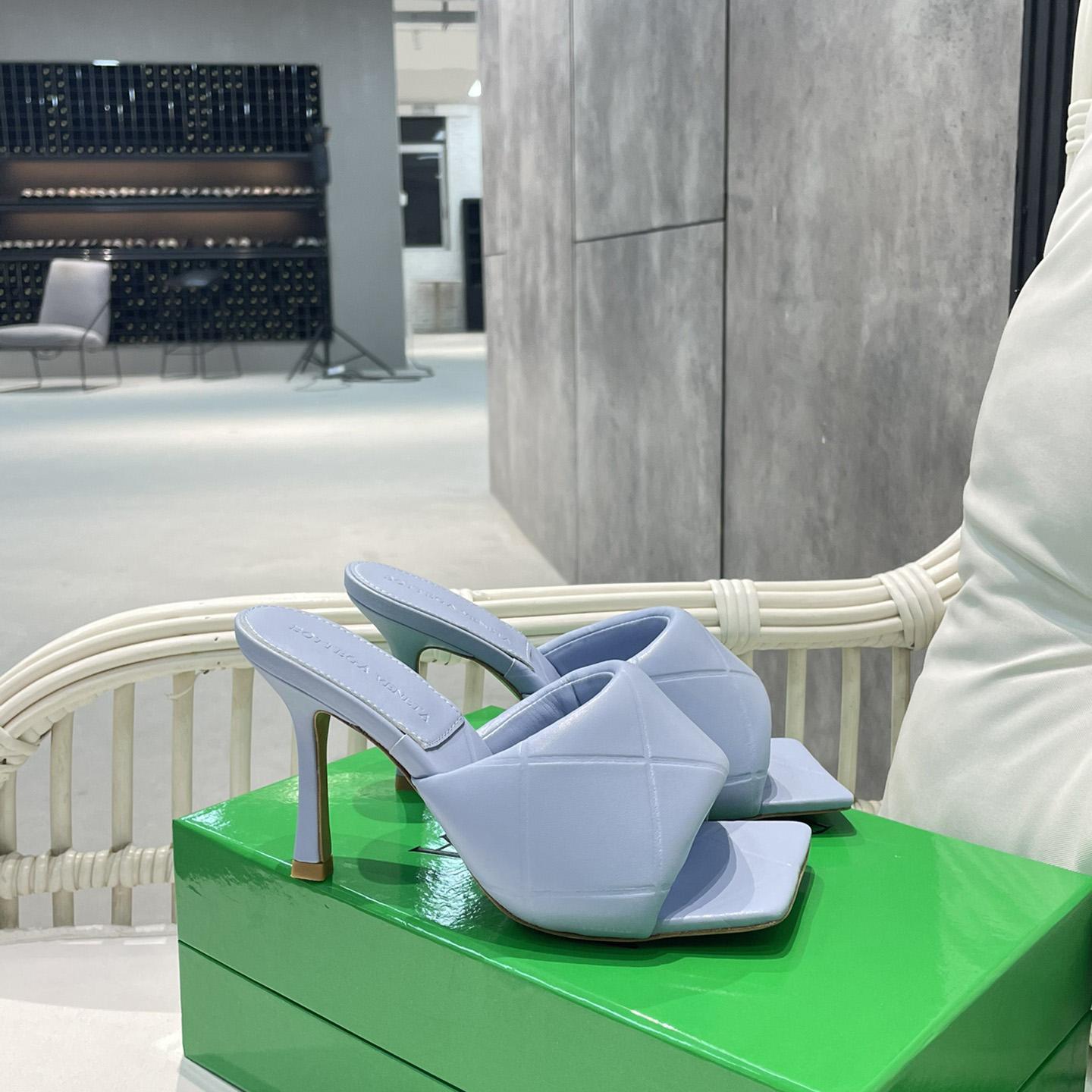 Bottega Veneta Blue Heeled Mule Sandals  - DopestKickz