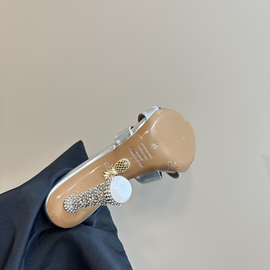 Aquazzura Silver 105mm Yes Baby Satin Mules - DopestKickz