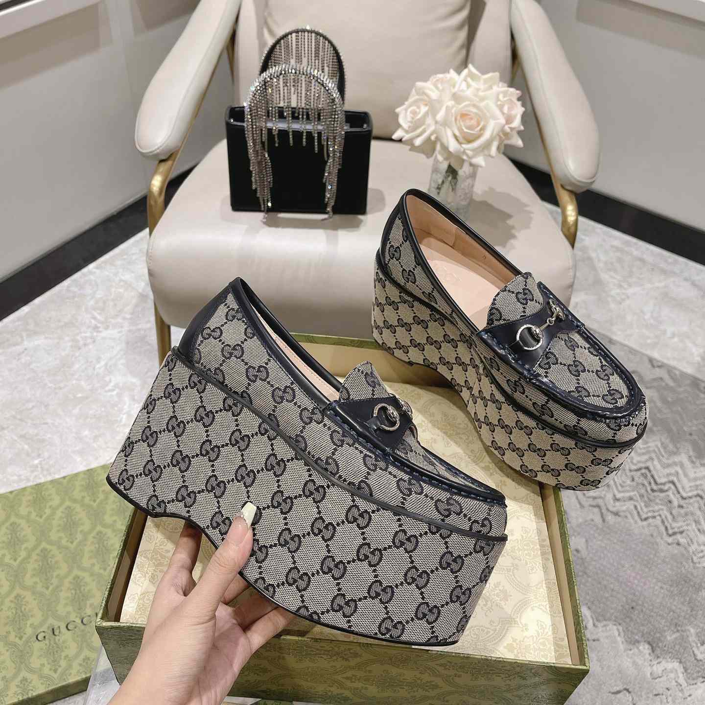 Gucci Women's Horsebit Wedge Loafer - DopestKickz