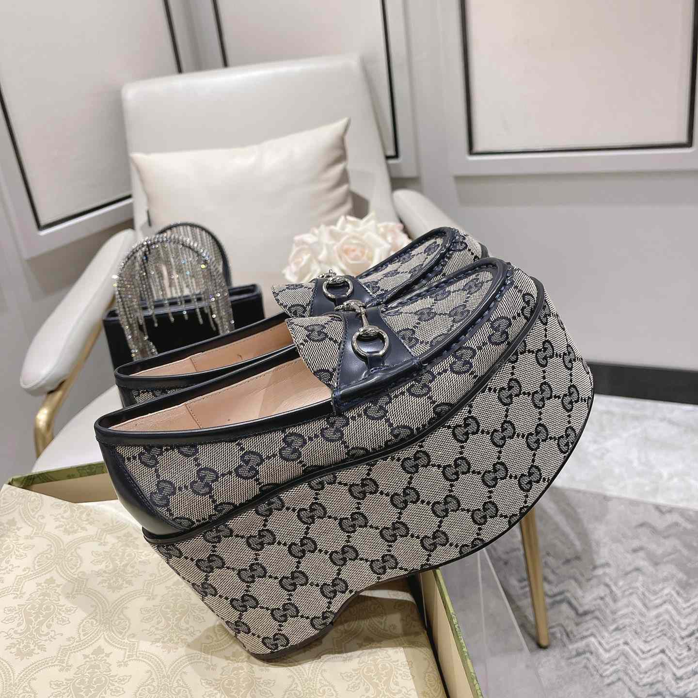 Gucci Women's Horsebit Wedge Loafer - DopestKickz