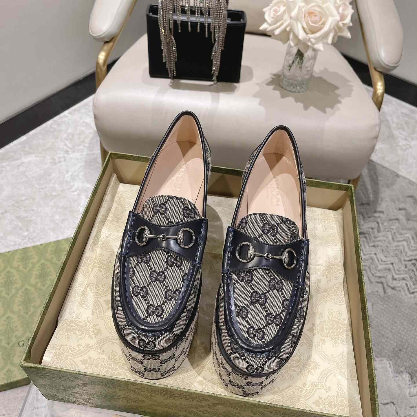 Gucci Women's Horsebit Wedge Loafer - DopestKickz