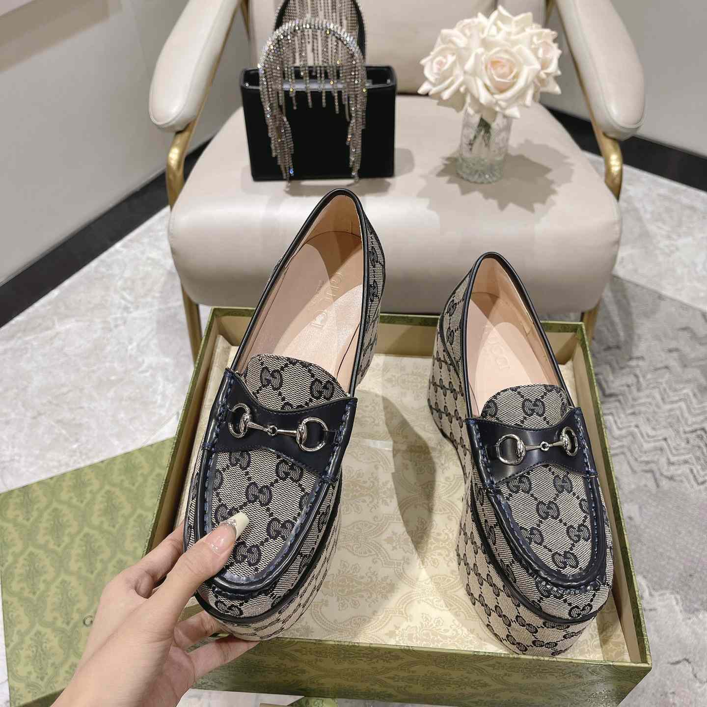 Gucci Women's Horsebit Wedge Loafer - DopestKickz