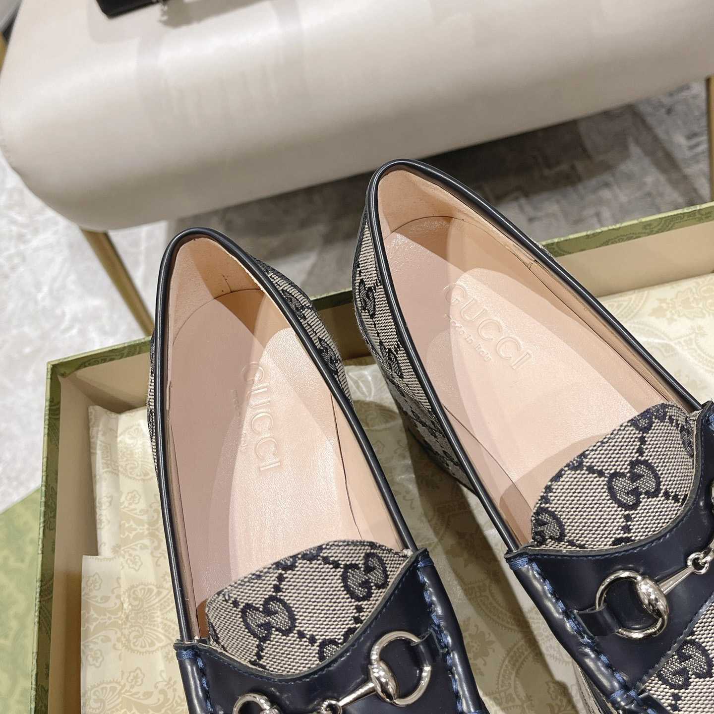 Gucci Women's Horsebit Wedge Loafer - DopestKickz