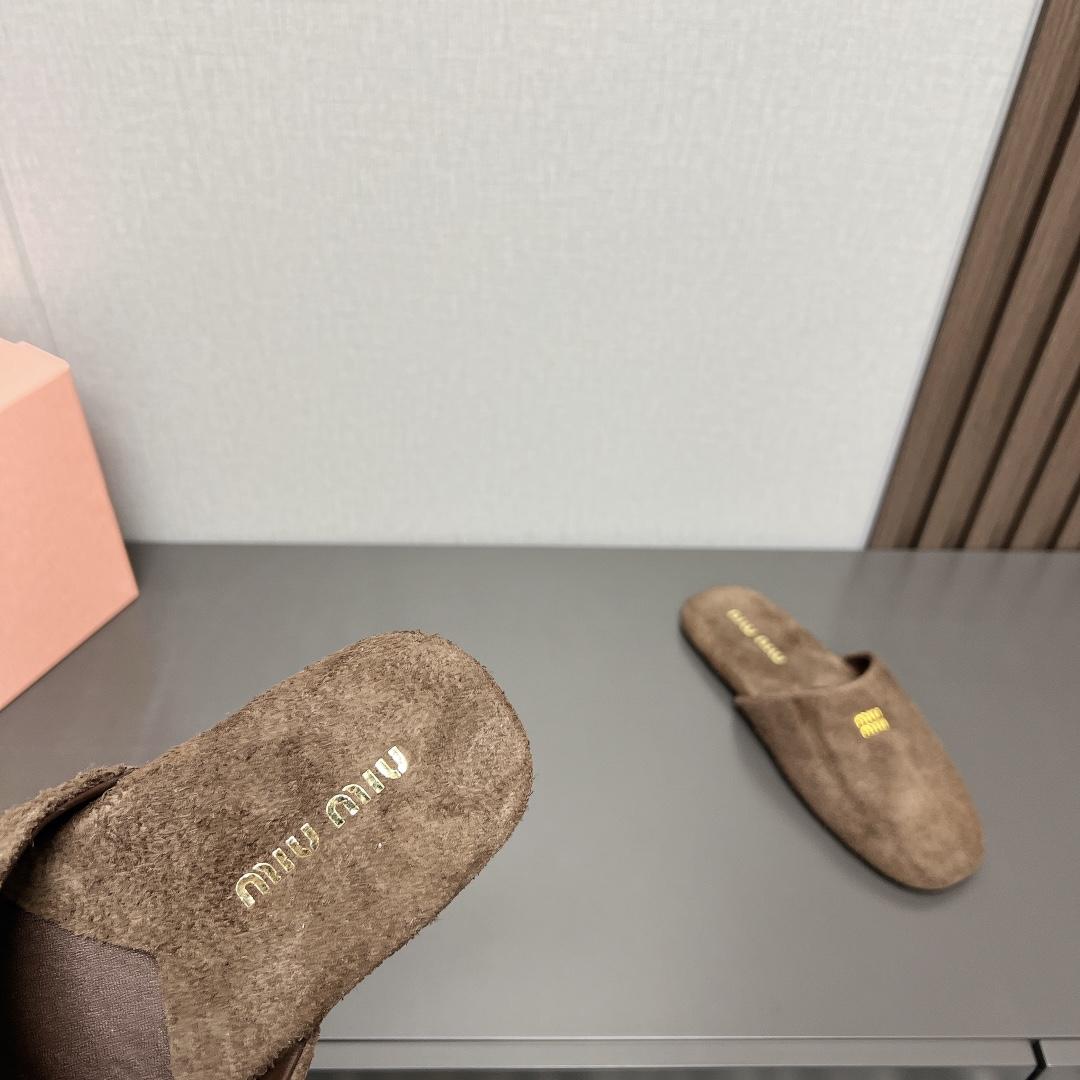 Miu Miu Suede Slippers - DopestKickz