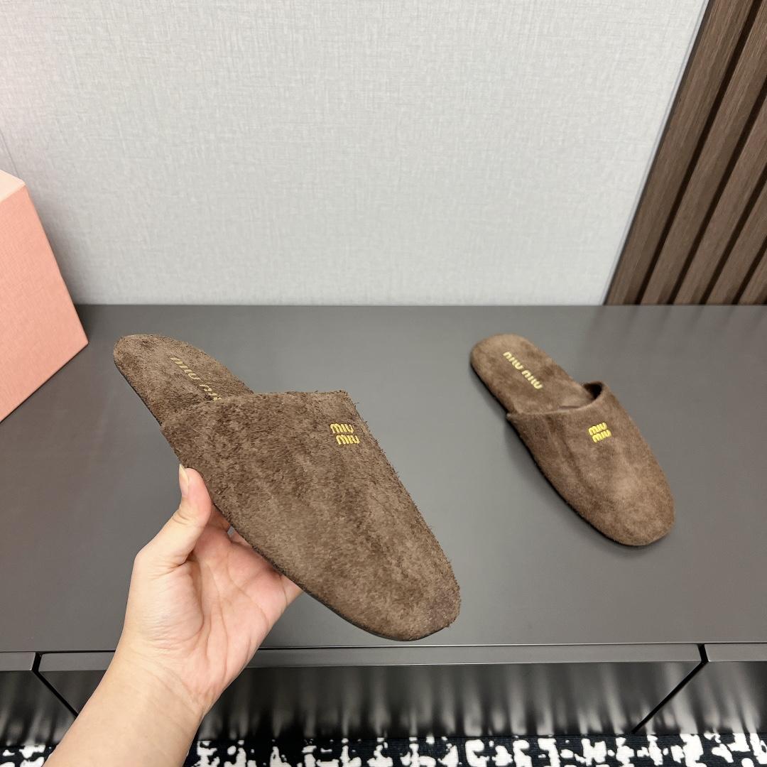 Miu Miu Suede Slippers - DopestKickz