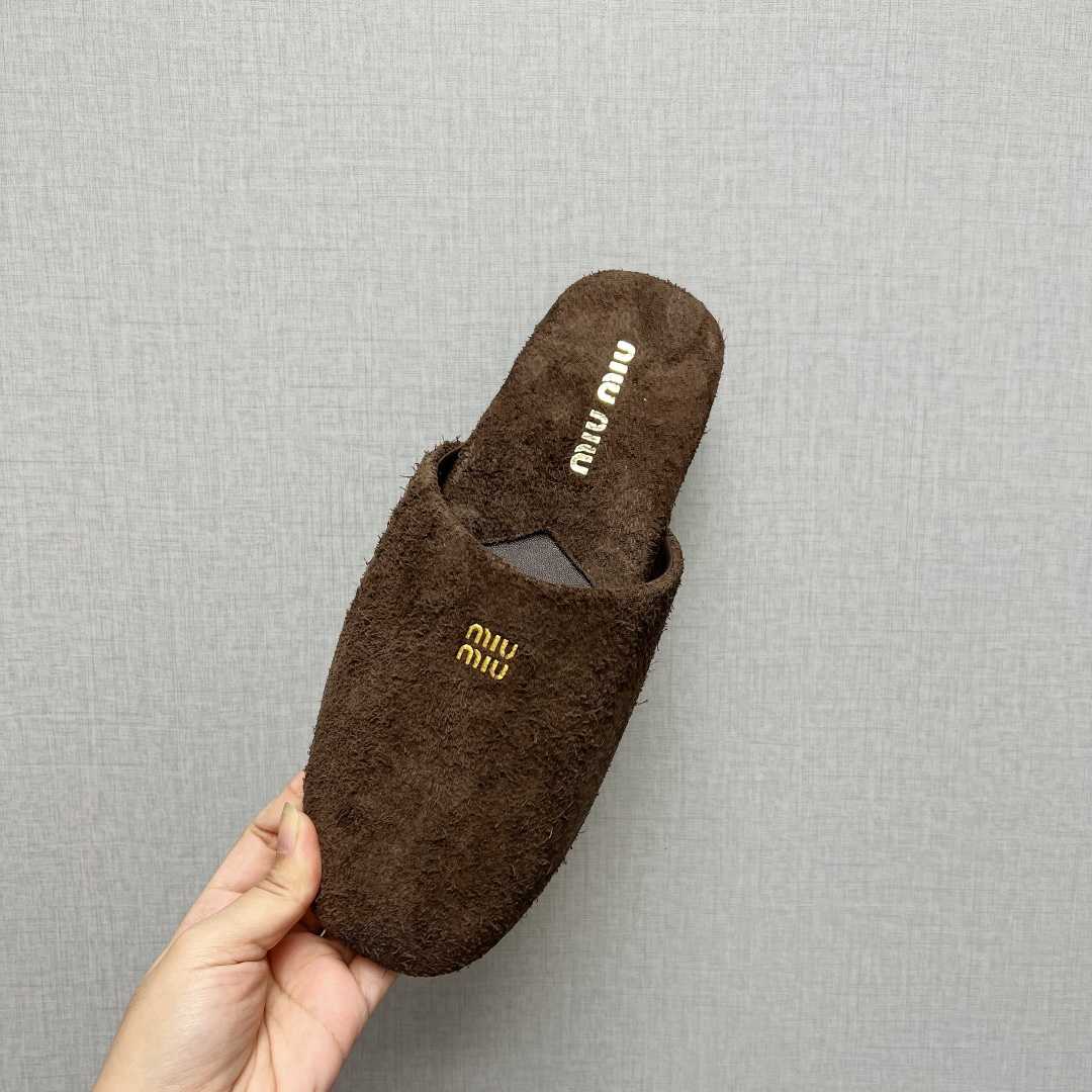 Miu Miu Suede Slippers - DopestKickz