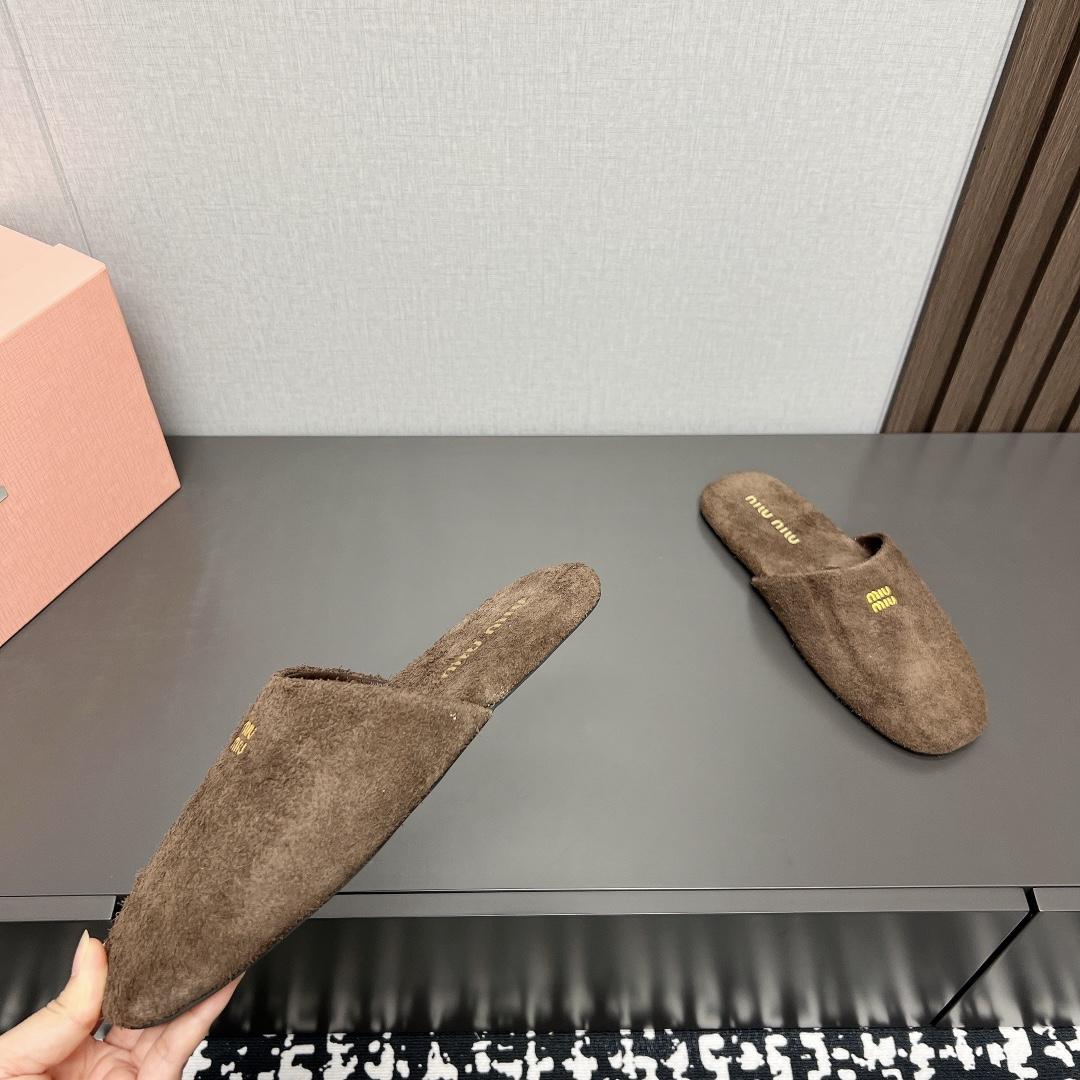 Miu Miu Suede Slippers - DopestKickz