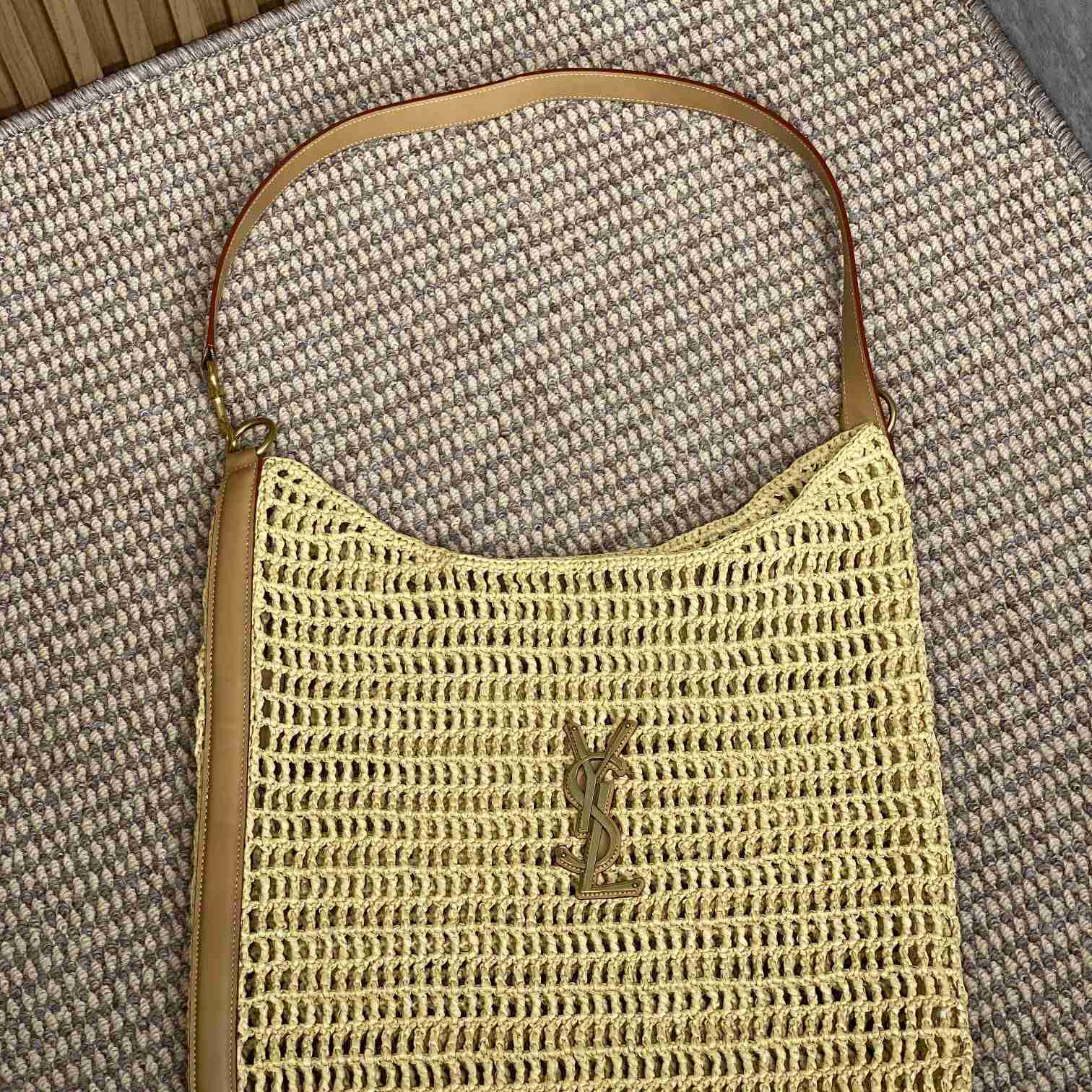 Saint Laurent Oxalis In Raffia Crochet And Leather - DopestKickz