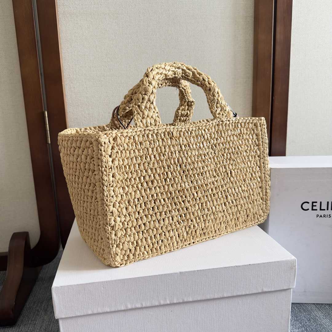 Celine Small Cabas Thais In Raffia And Calfskin - DopestKickz