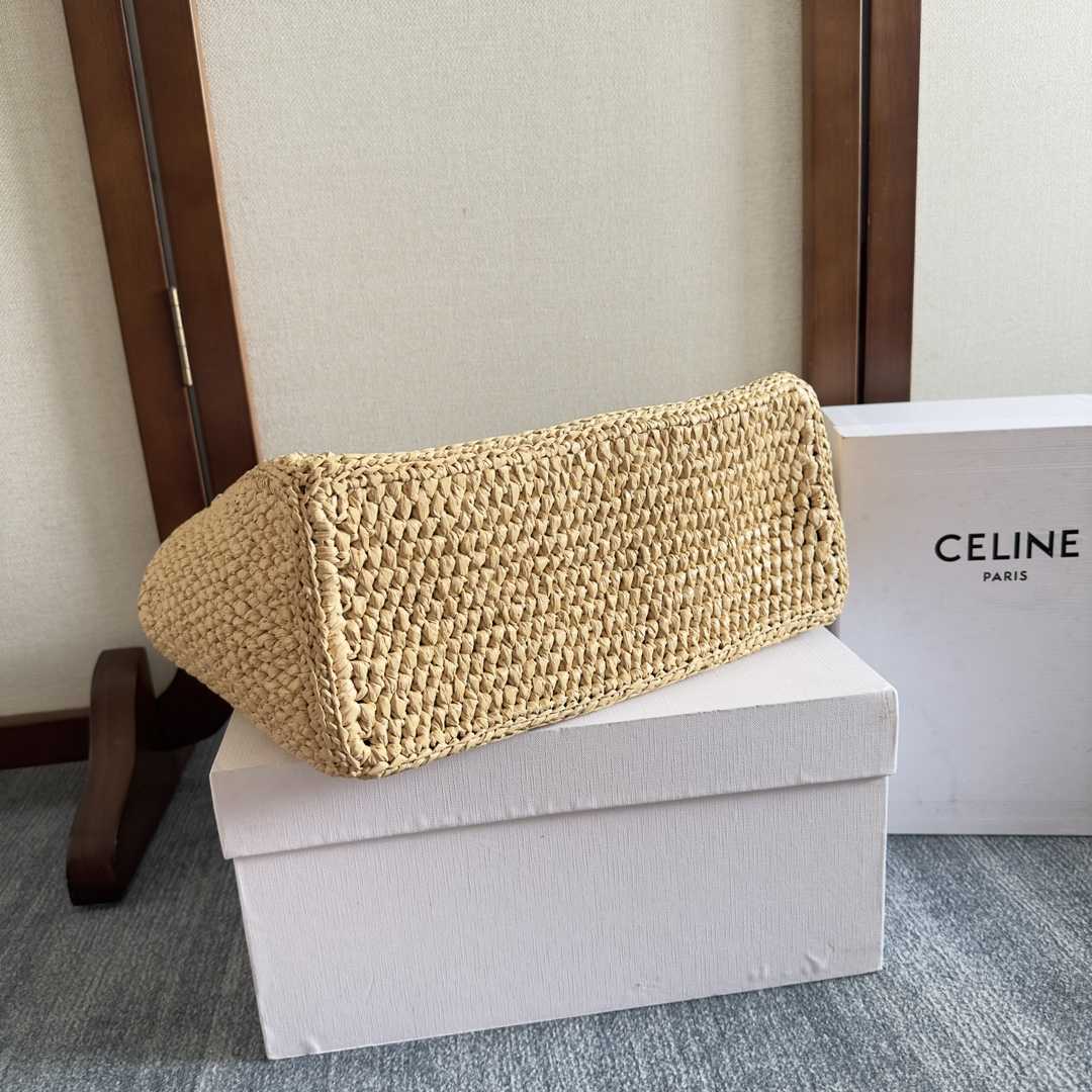 Celine Small Cabas Thais In Raffia And Calfskin - DopestKickz