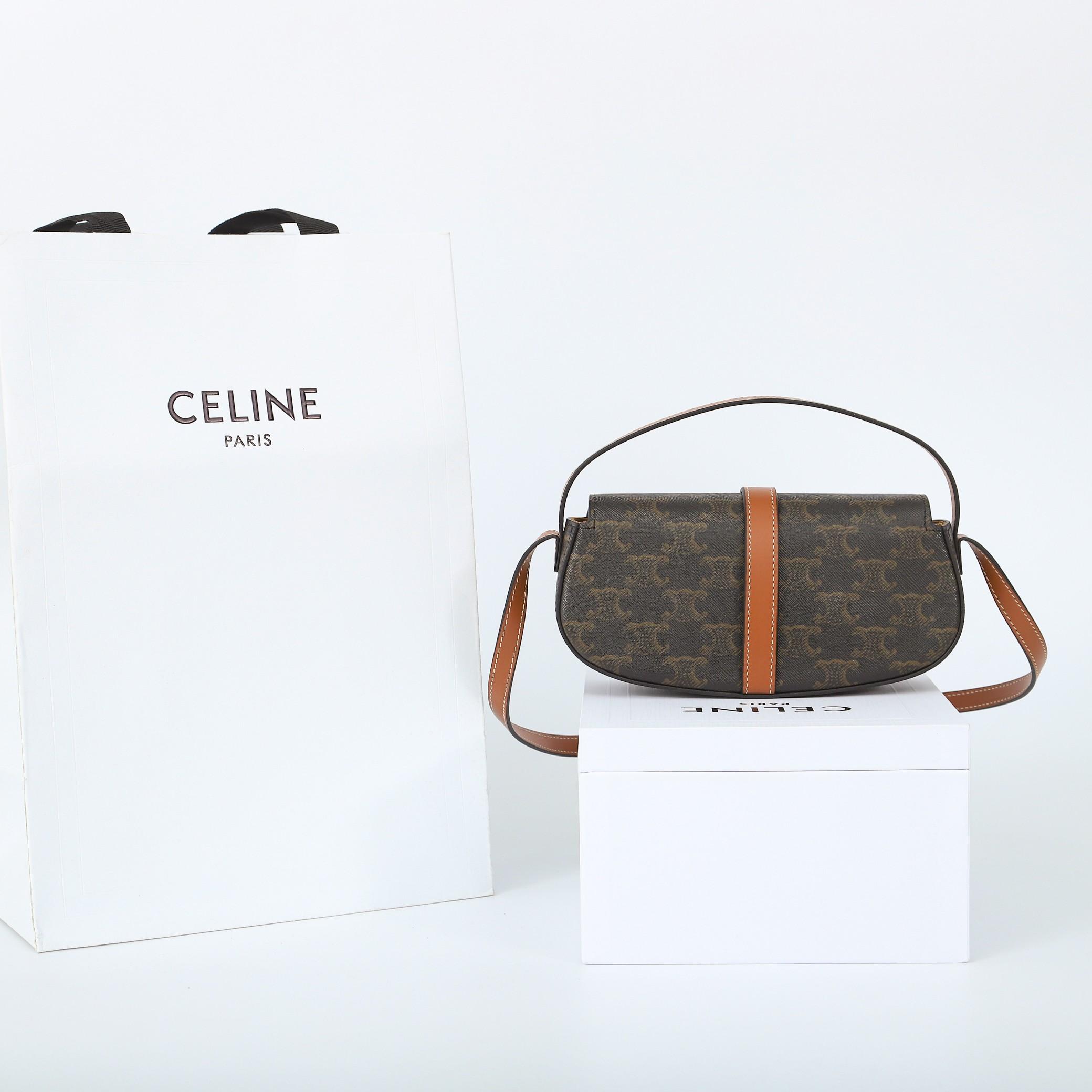 Celine Clutch On Strap Tabou In Triomphe Canvas And Calfskin - DopestKickz