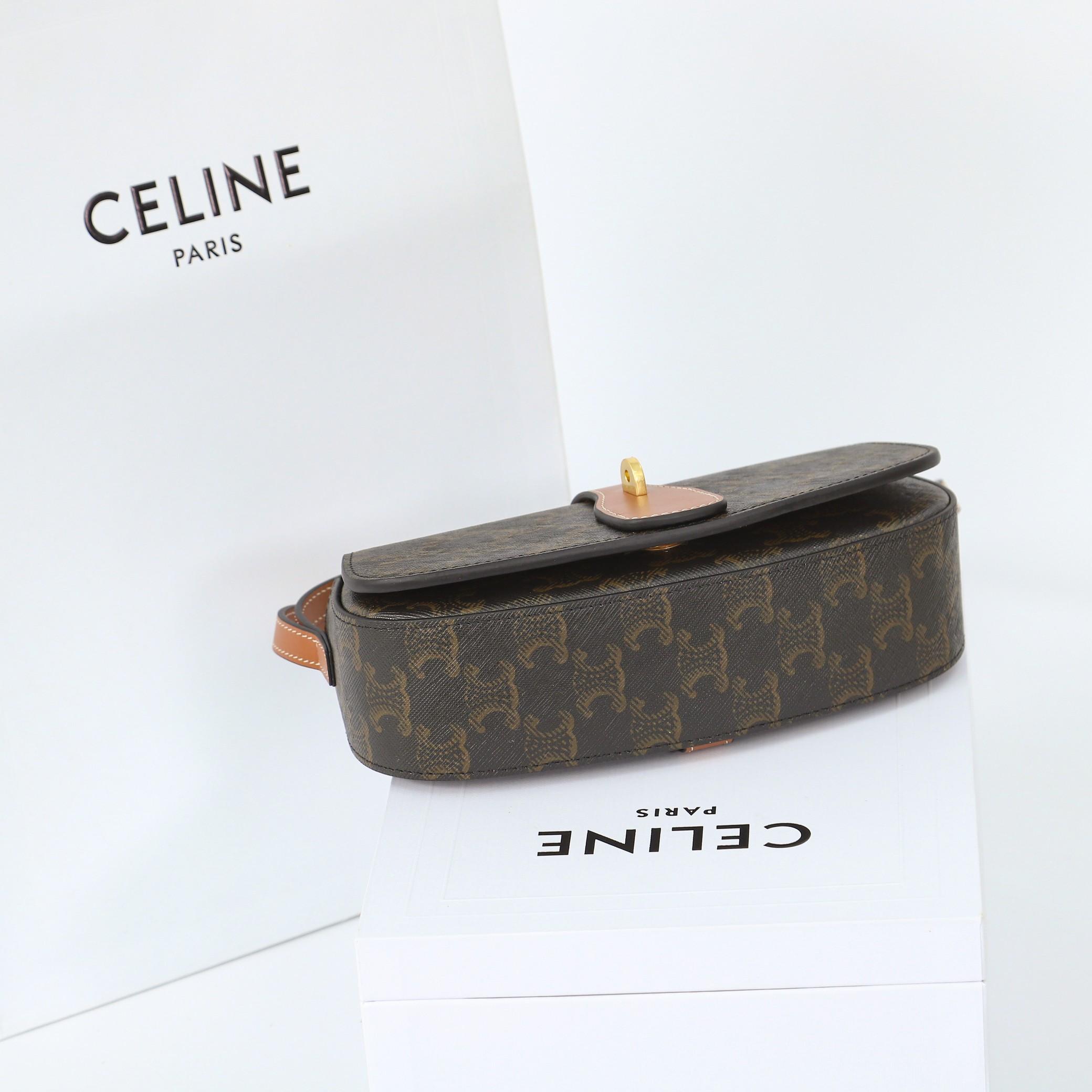 Celine Clutch On Strap Tabou In Triomphe Canvas And Calfskin - DopestKickz