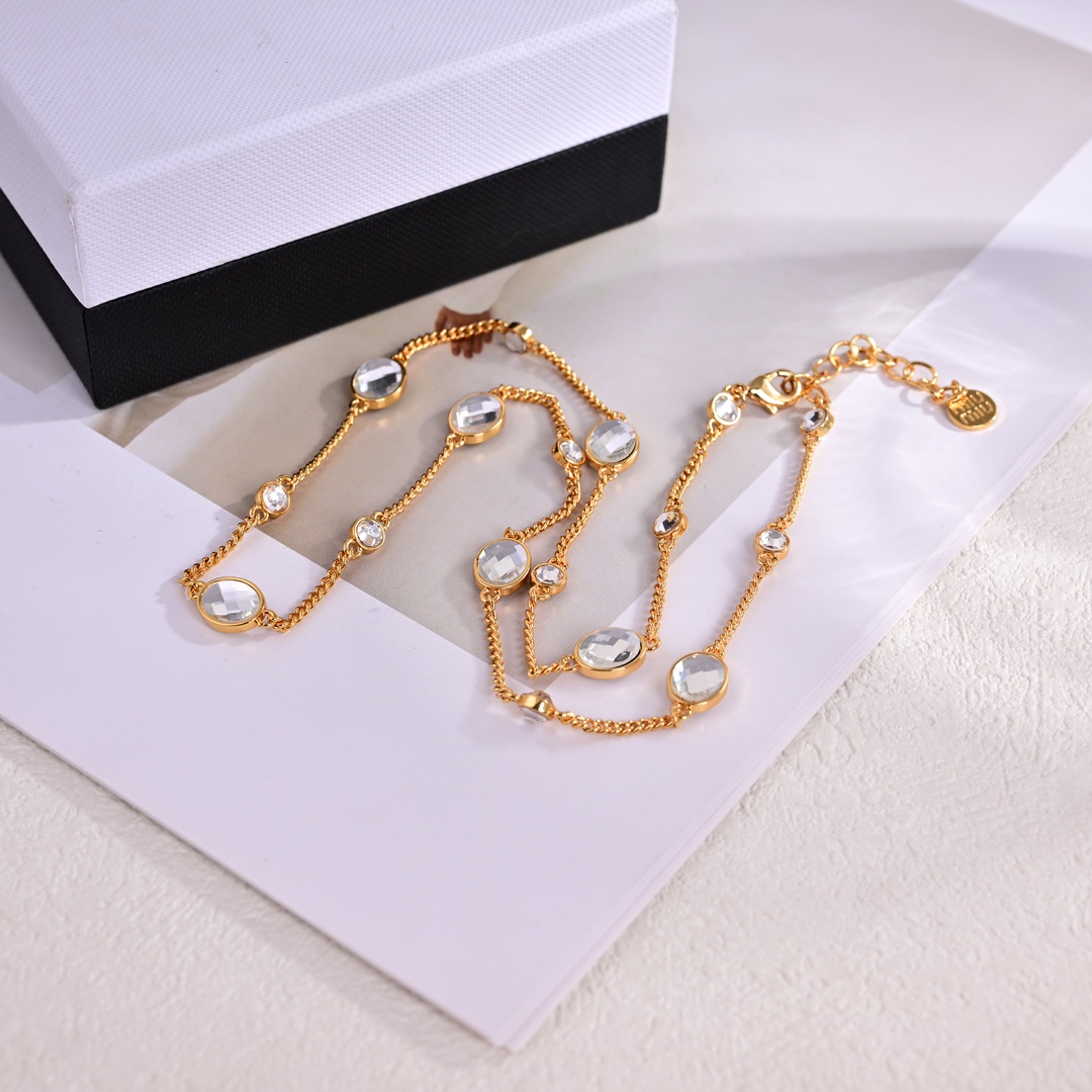 Miu Miu Metal Bracelet With Crystals - DopestKickz