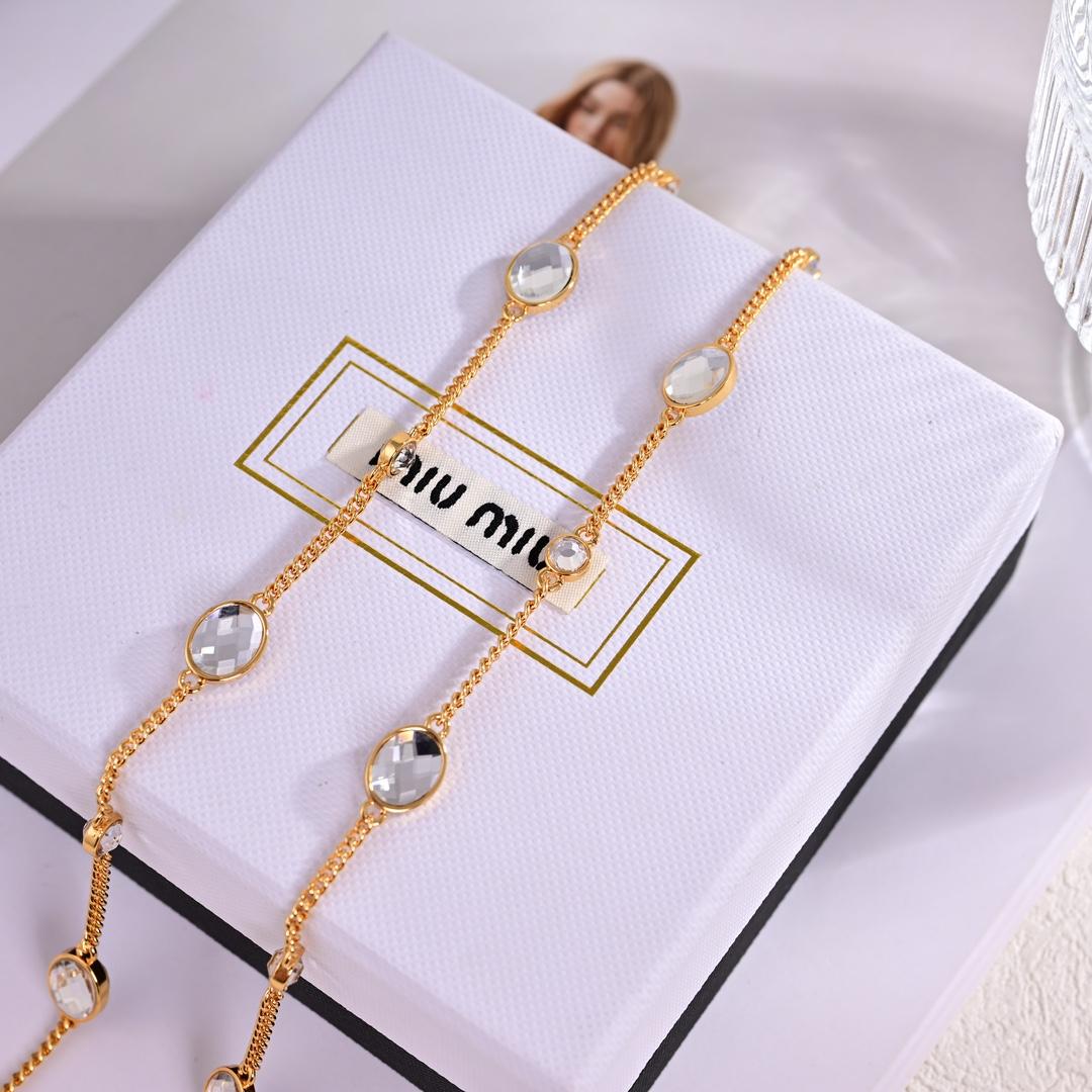 Miu Miu Metal Bracelet With Crystals - DopestKickz