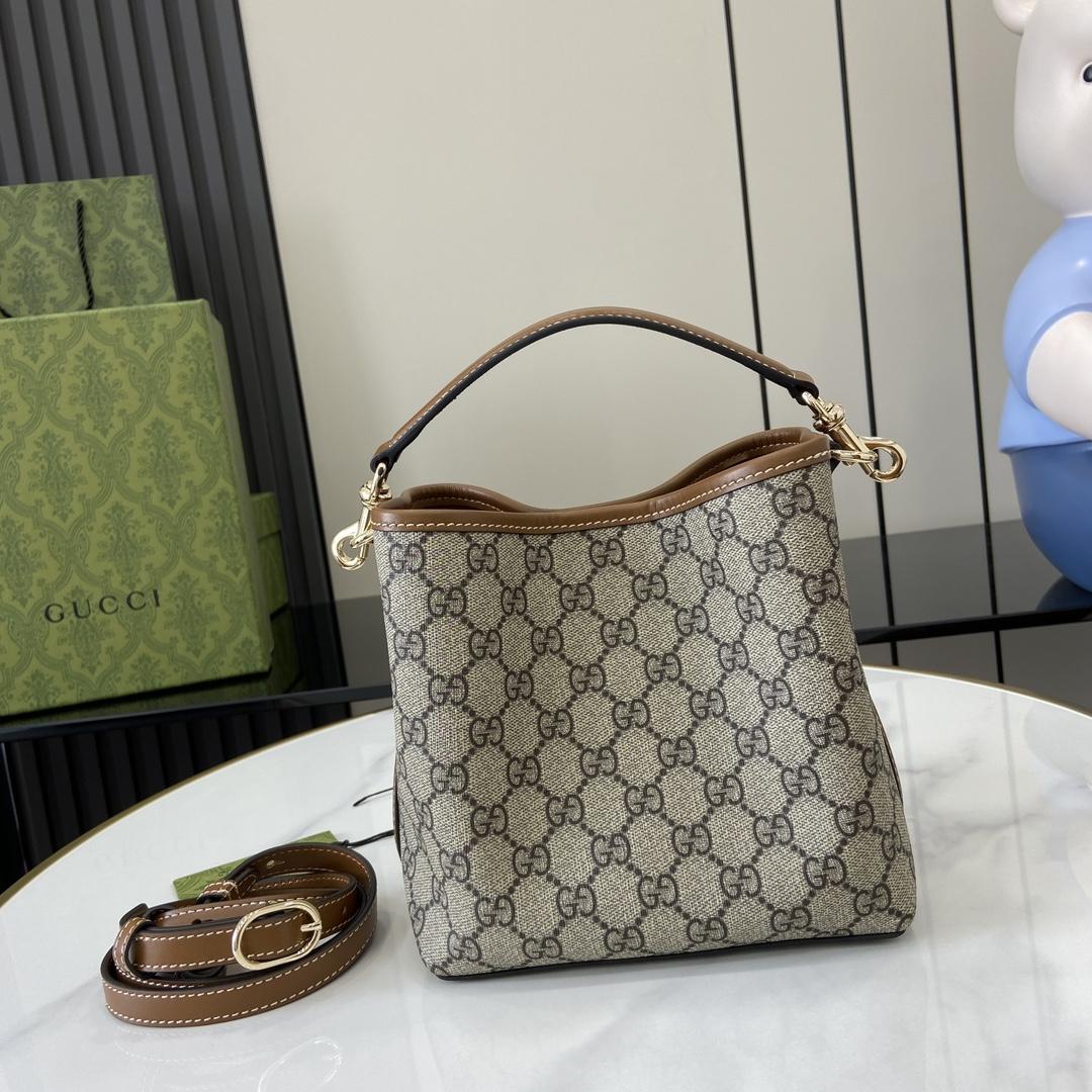 Gucci GG Emblem Mini Bucket Bag - DopestKickz