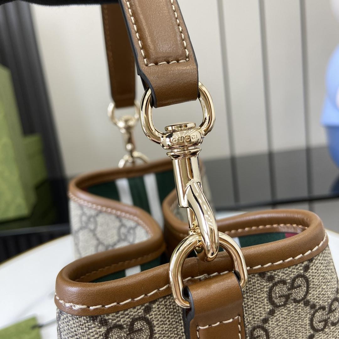 Gucci GG Emblem Mini Bucket Bag - DopestKickz