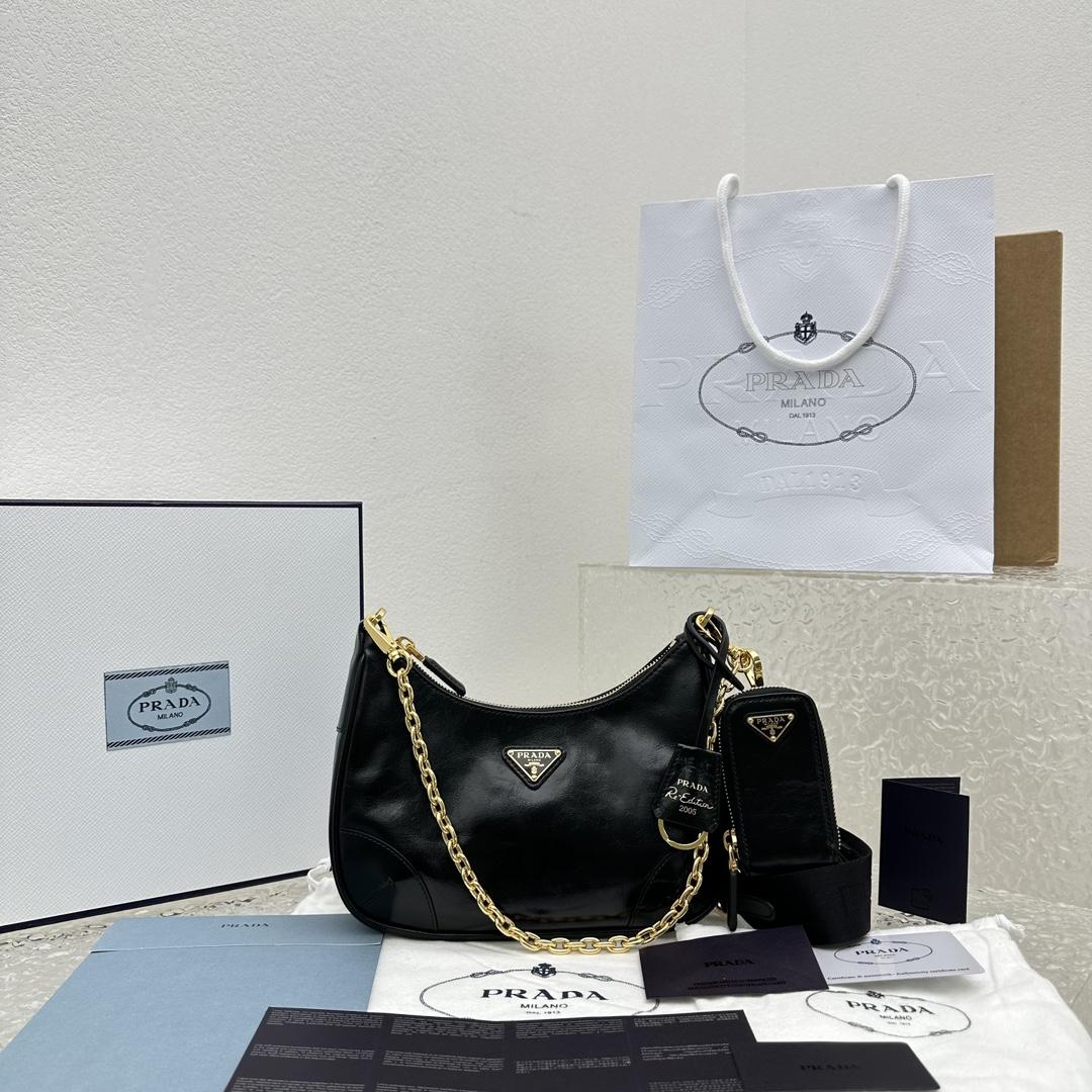 Prada Re-Edition 2005 Naplak Patent Leather Bag - DopestKickz