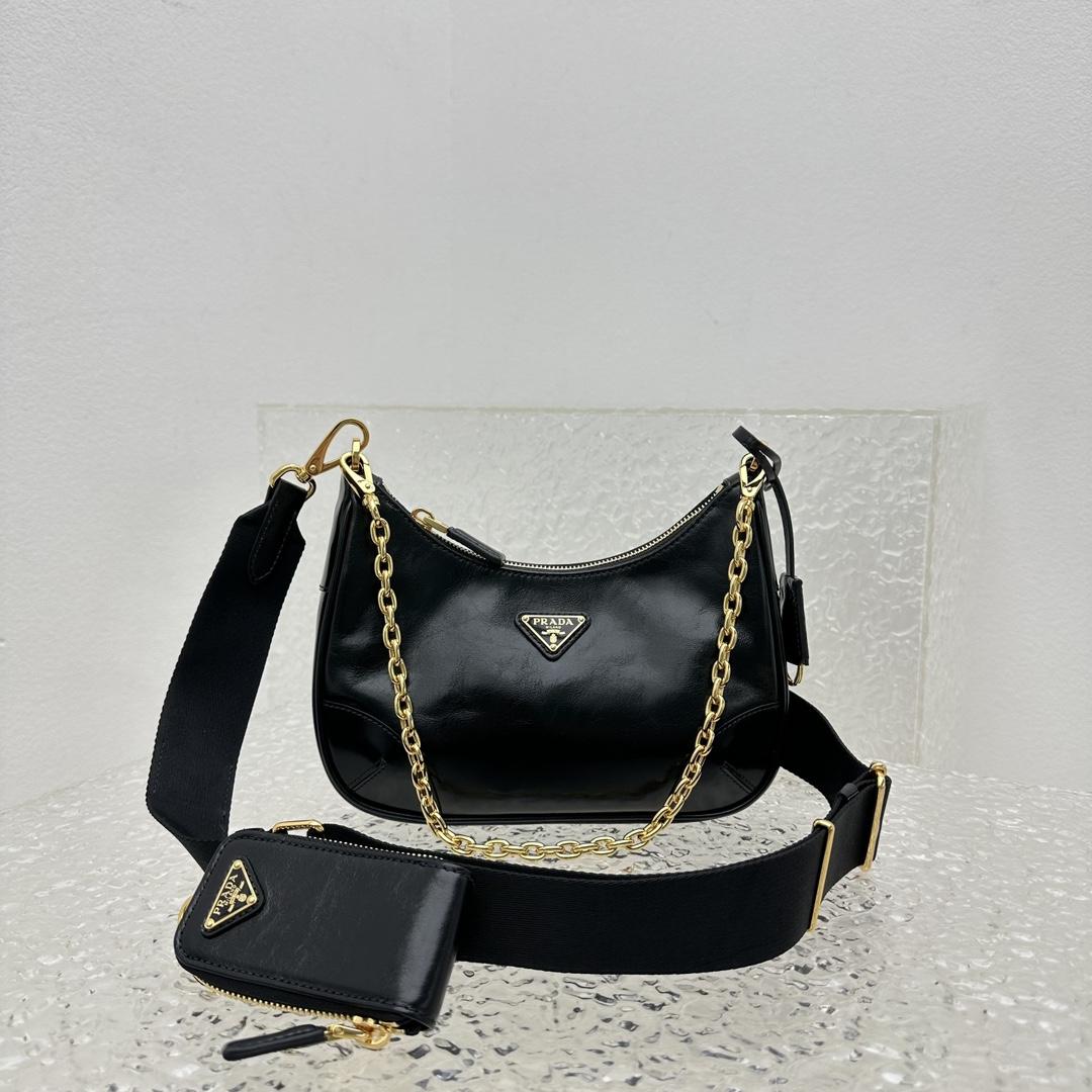 Prada Re-Edition 2005 Naplak Patent Leather Bag - DopestKickz