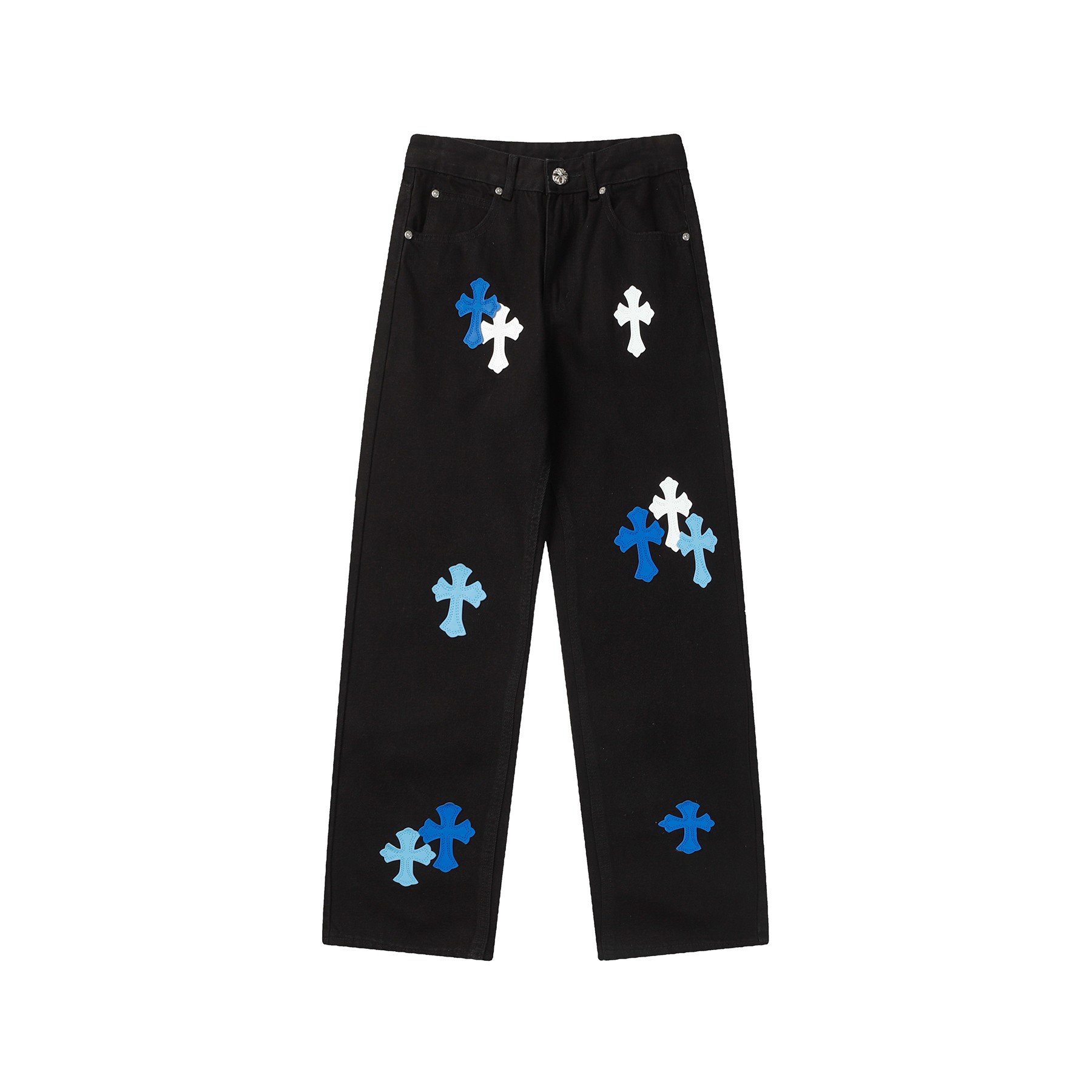 Chrome Heart Cross Patch Jeans - DopestKickz