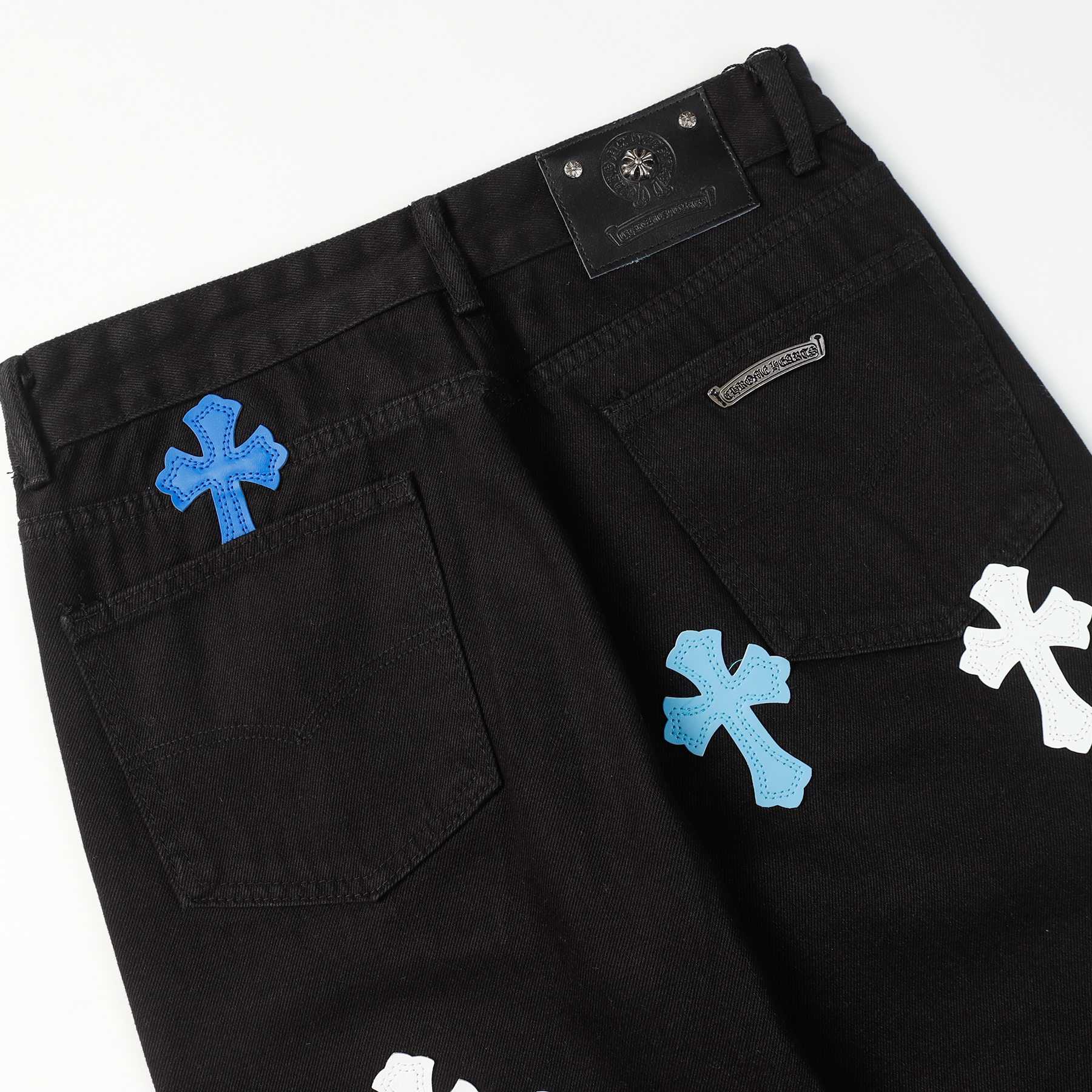 Chrome Heart Cross Patch Jeans - DopestKickz