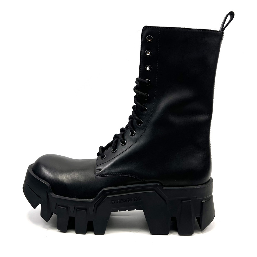 Balenciaga Bulldozer Lace-Up Boot In Black - DopestKickz