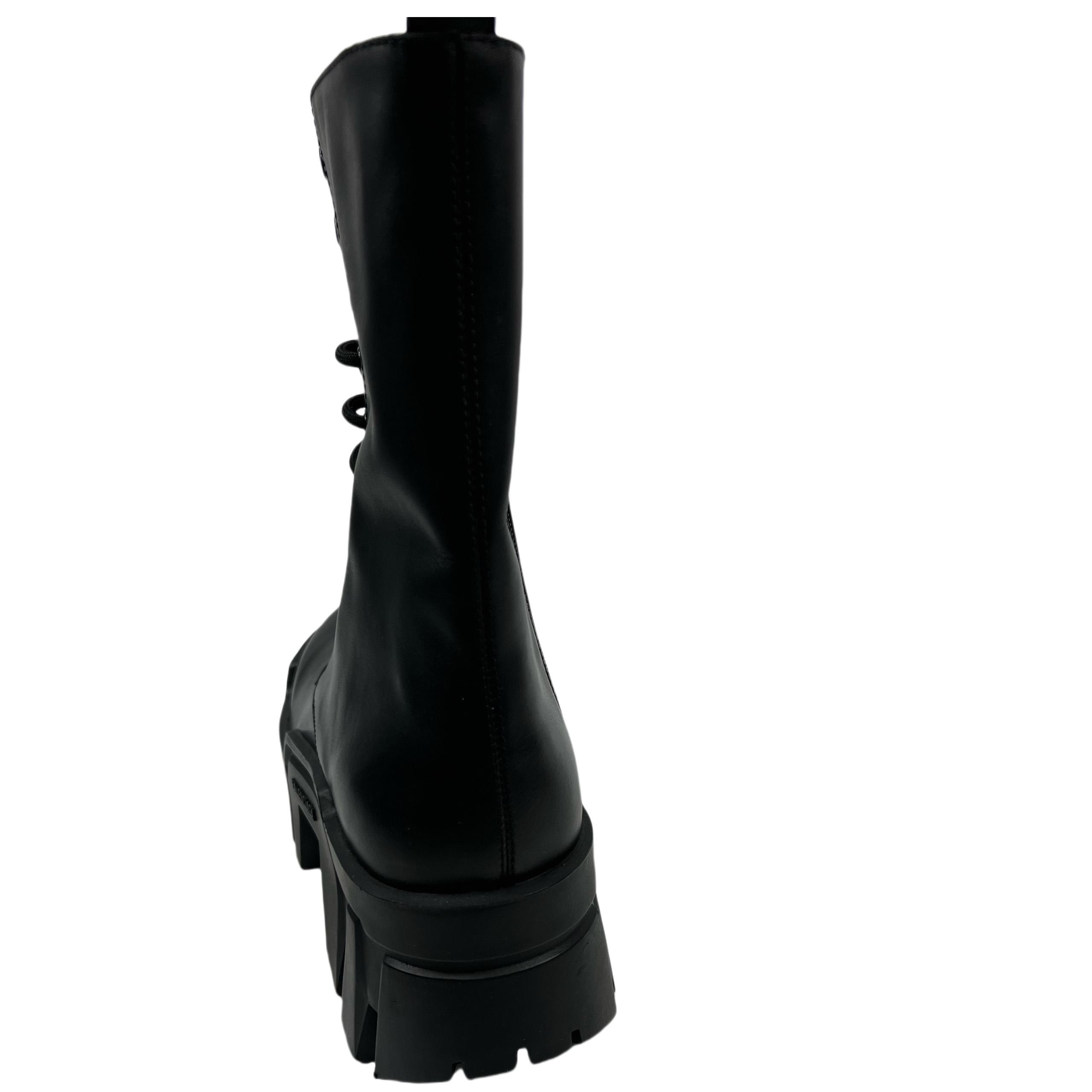 Balenciaga Bulldozer Lace-Up Boot In Black - DopestKickz