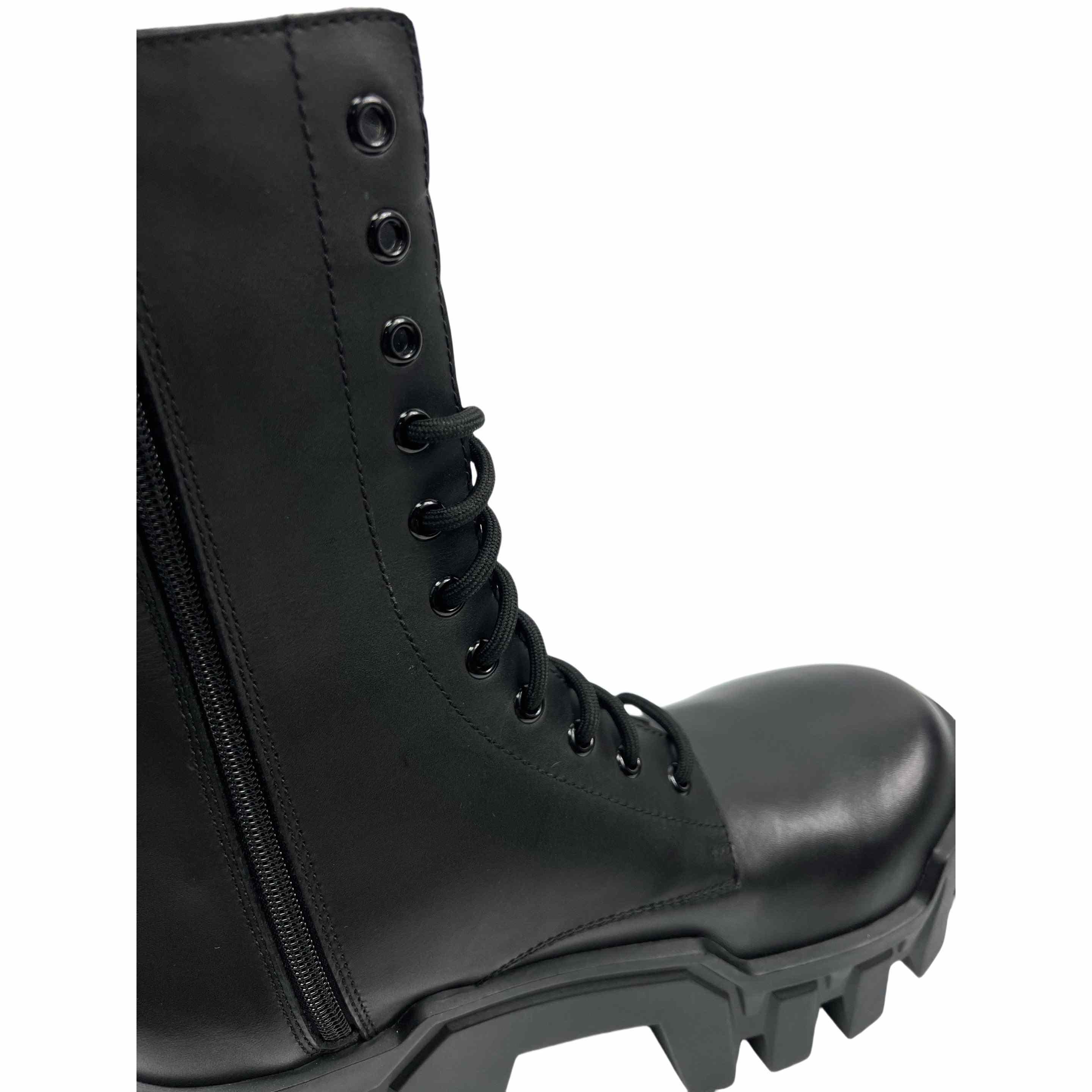 Balenciaga Bulldozer Lace-Up Boot In Black - DopestKickz