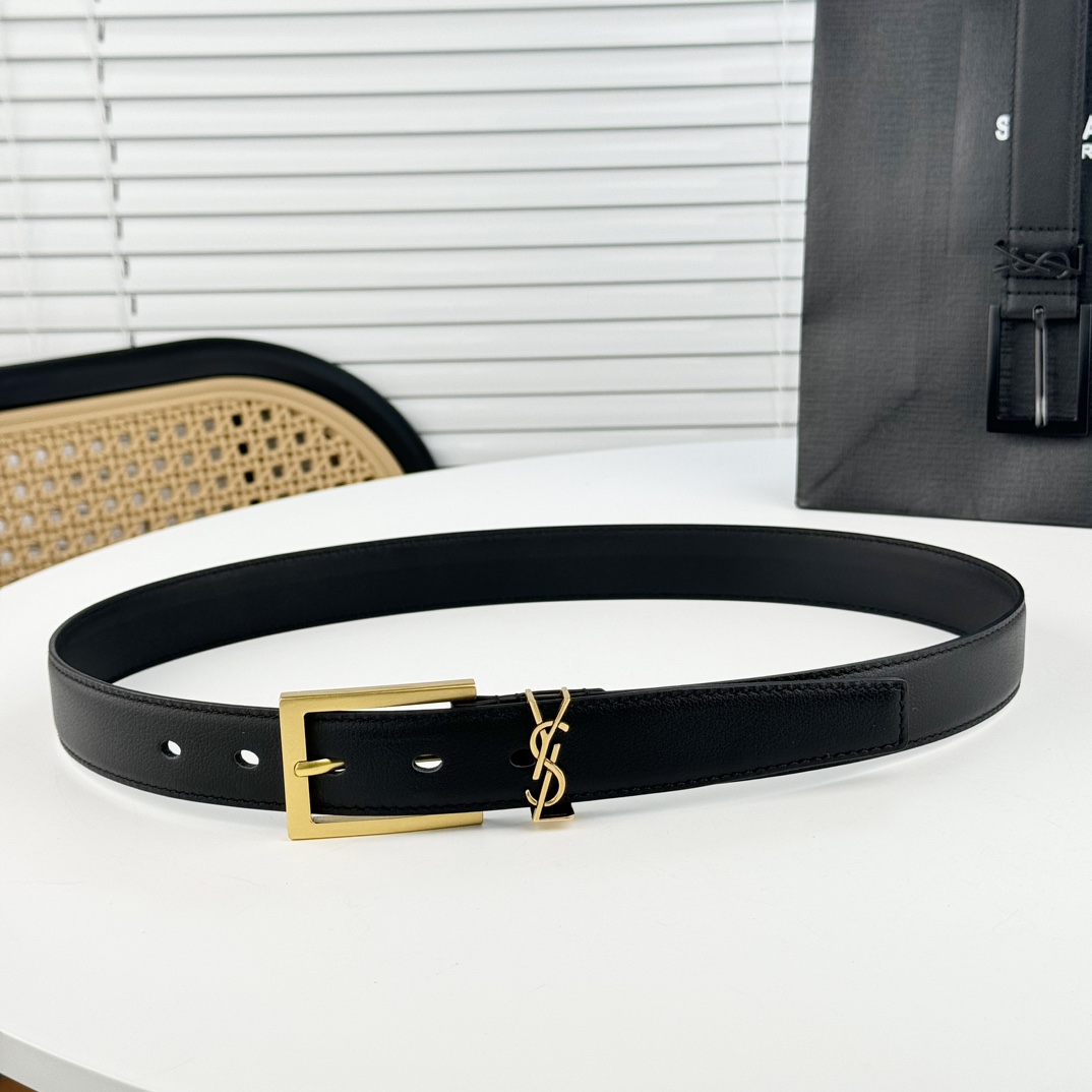 Saint Laurent Leather Belt   - DopestKickz