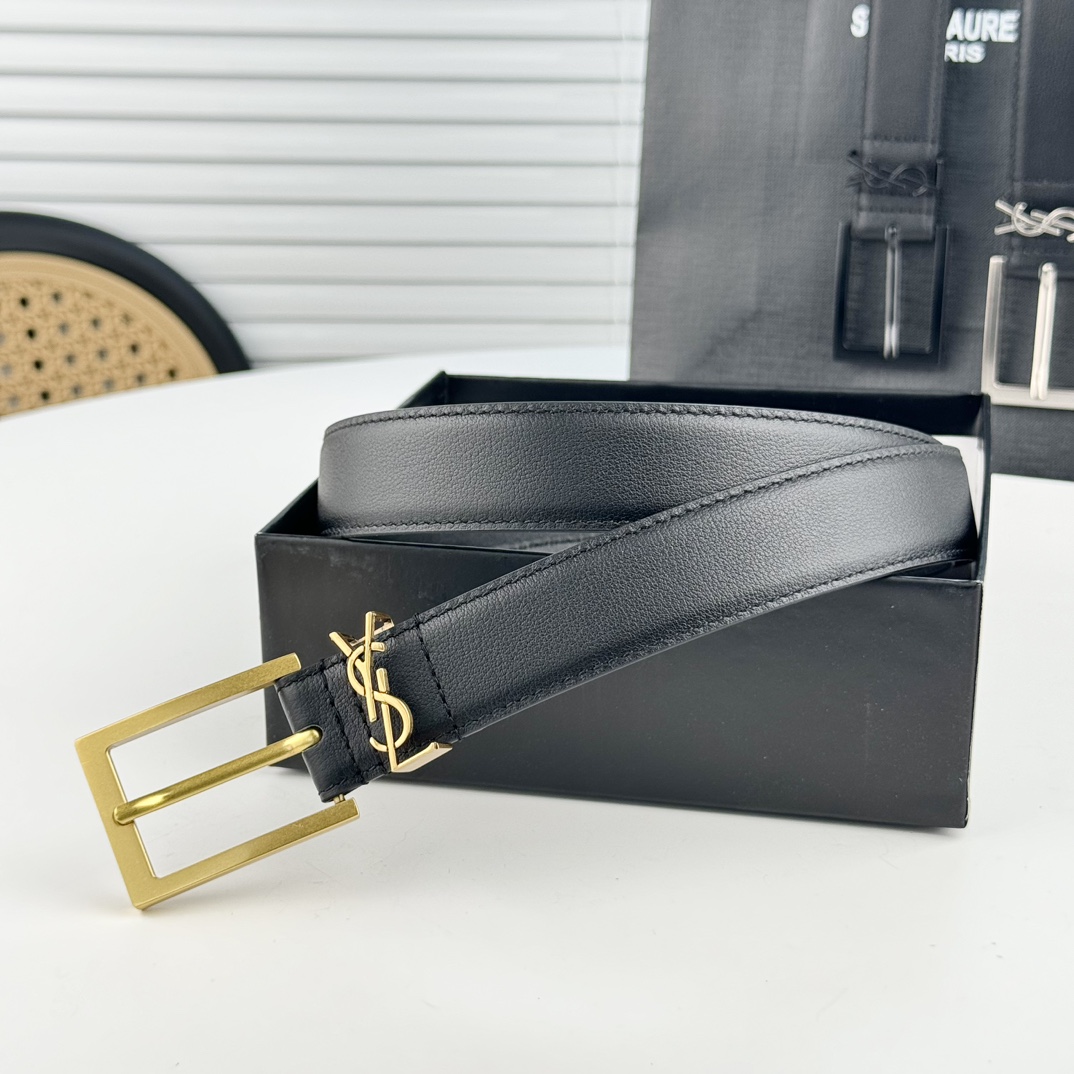 Saint Laurent Leather Belt   - DopestKickz