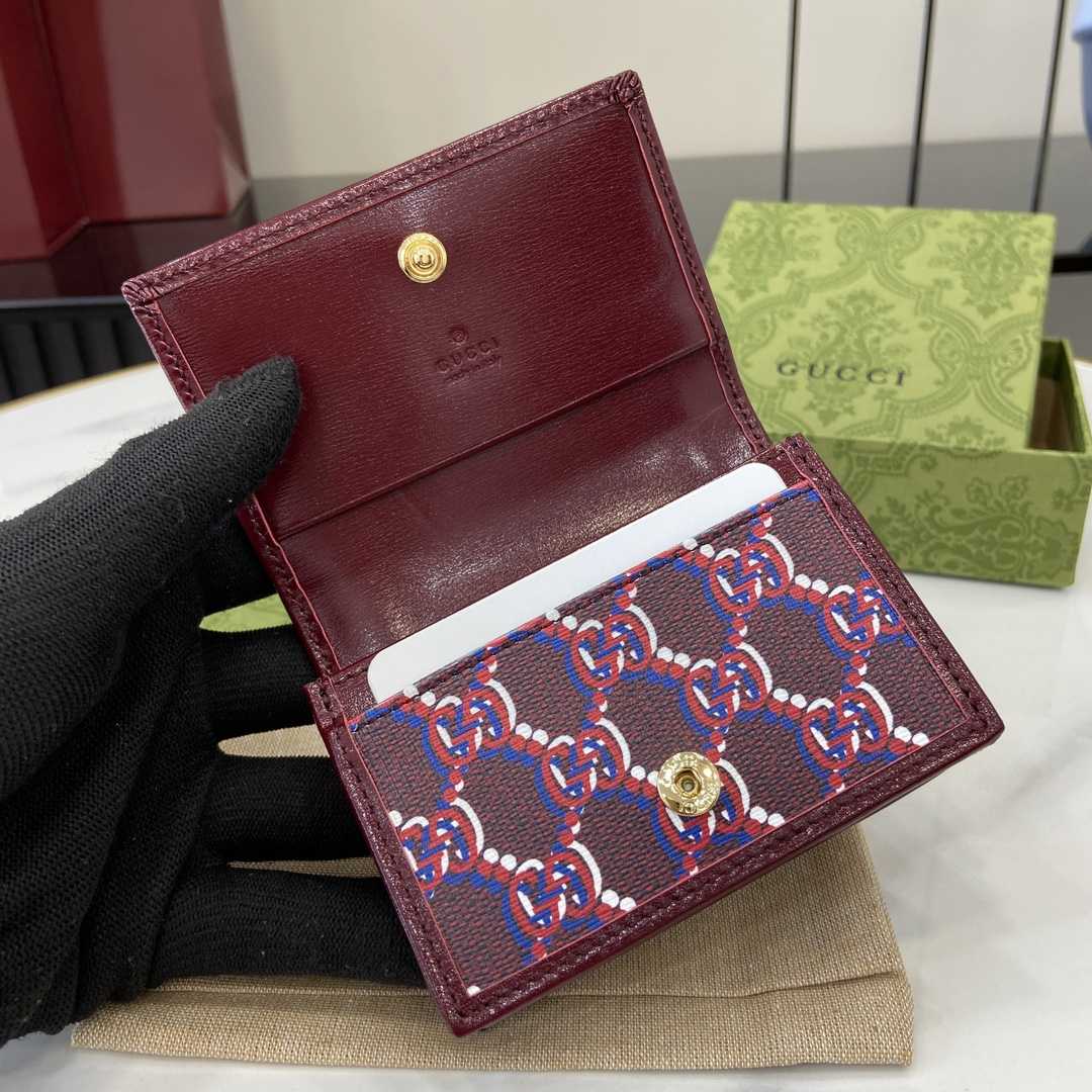 Gucci Card Case Wallet With GG Shadow - DopestKickz