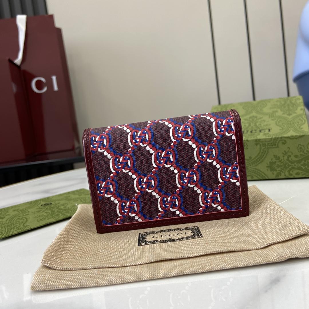 Gucci Card Case Wallet With GG Shadow - DopestKickz