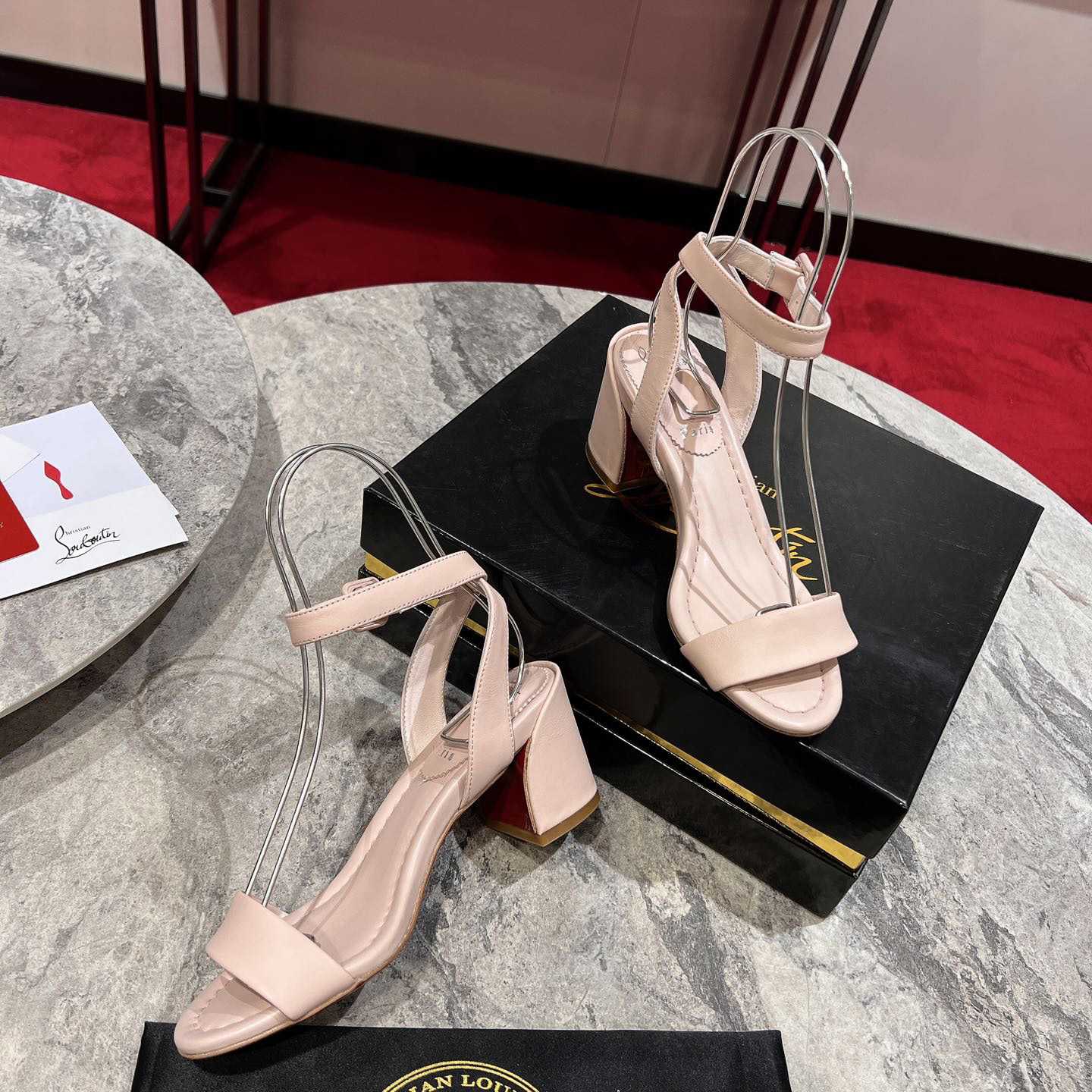 Christian Louboutin  Pink Lin Miss Sabina 55 Sandals - DopestKickz