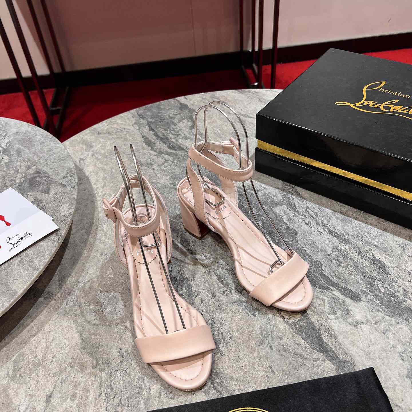 Christian Louboutin  Pink Lin Miss Sabina 55 Sandals - DopestKickz