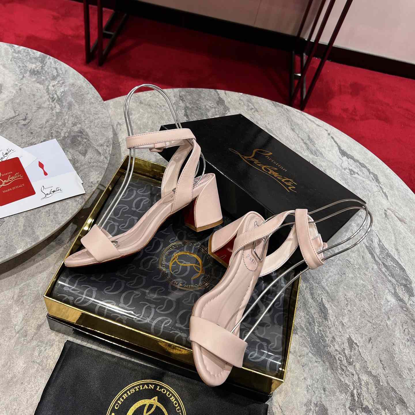 Christian Louboutin  Pink Lin Miss Sabina 55 Sandals - DopestKickz