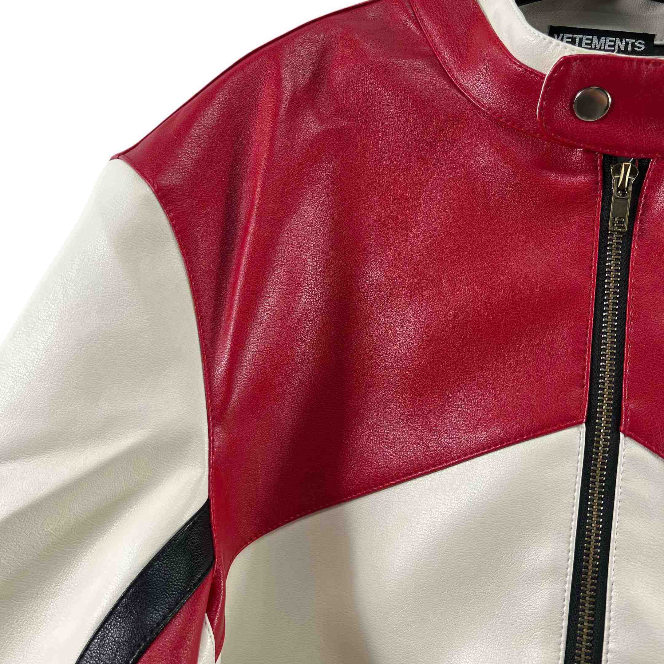 Vetements Tricolor Leather Racing Jacket - DopestKickz