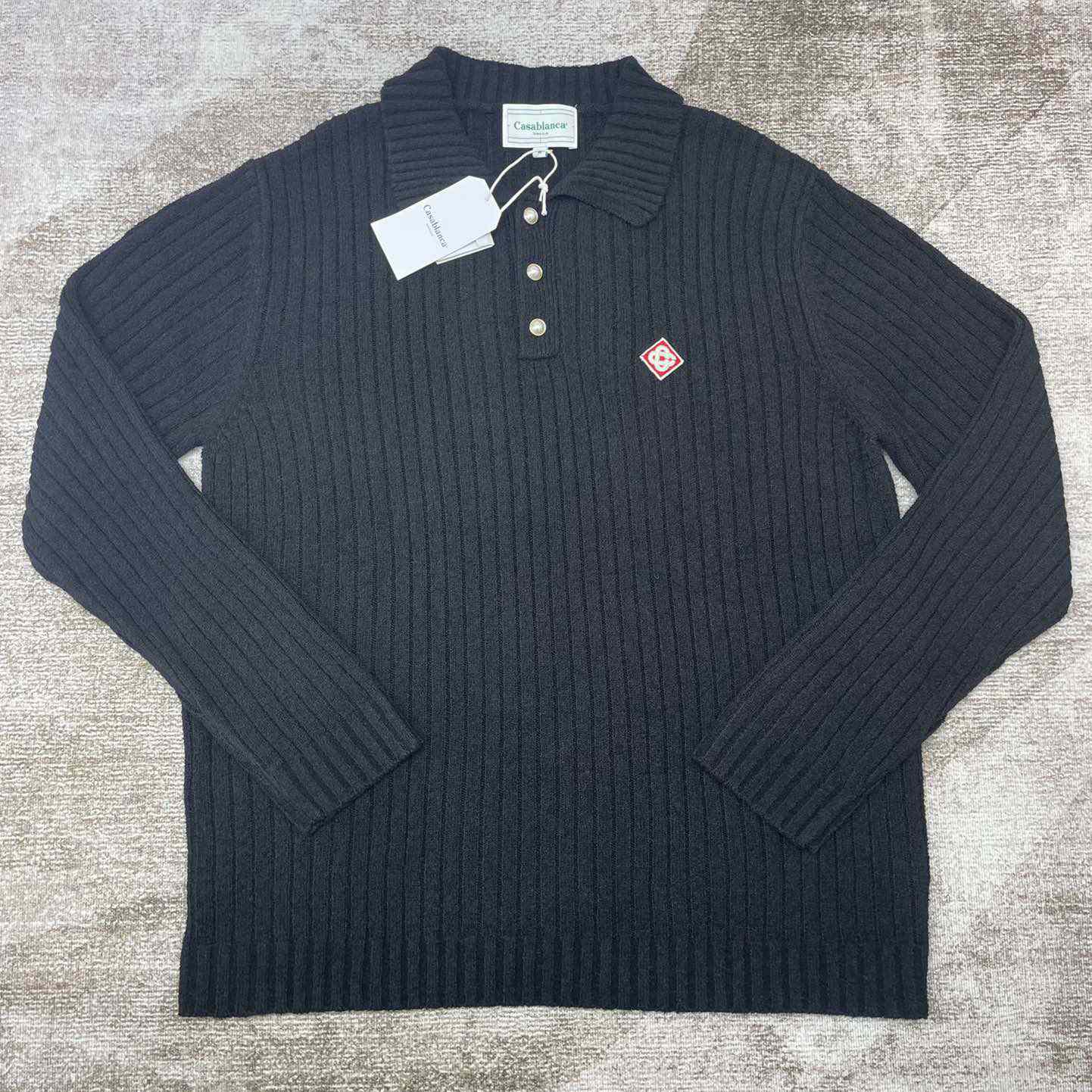 Casablanca  Ribbed Bouclé Cotton-Blend Polo Shirt   D0066 - DopestKickz