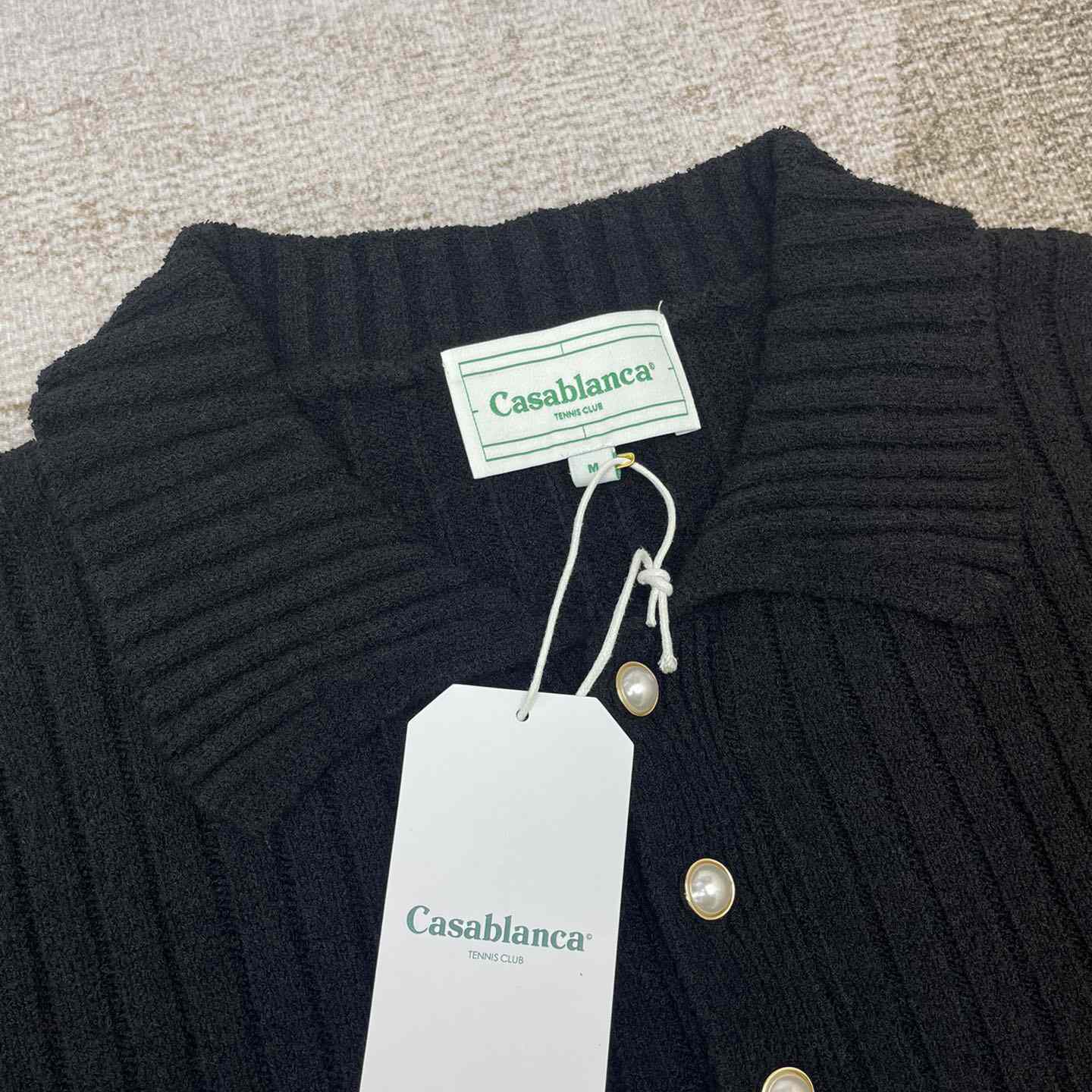 Casablanca  Ribbed Bouclé Cotton-Blend Polo Shirt   D0066 - DopestKickz