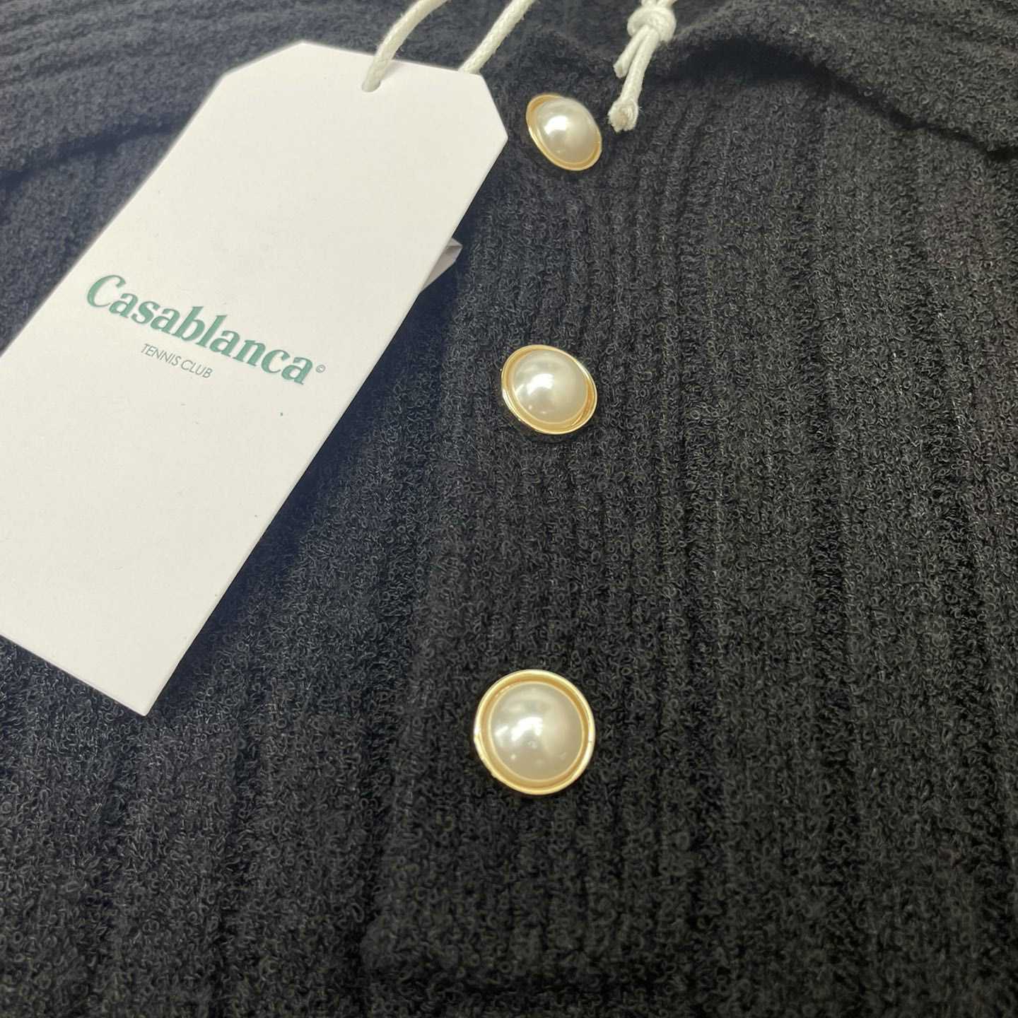 Casablanca  Ribbed Bouclé Cotton-Blend Polo Shirt   D0066 - DopestKickz