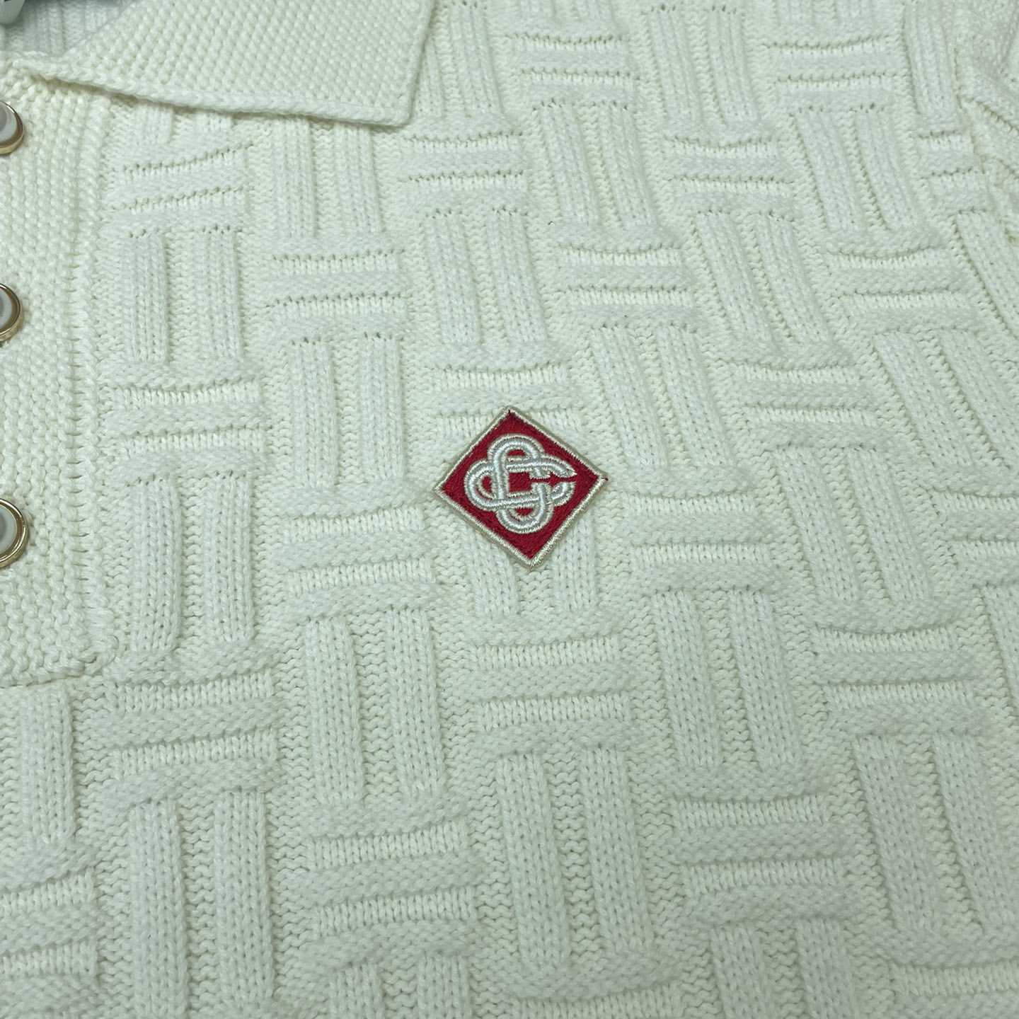 Casablanca Column Stitch Wool Knit Polo  D0064 - DopestKickz