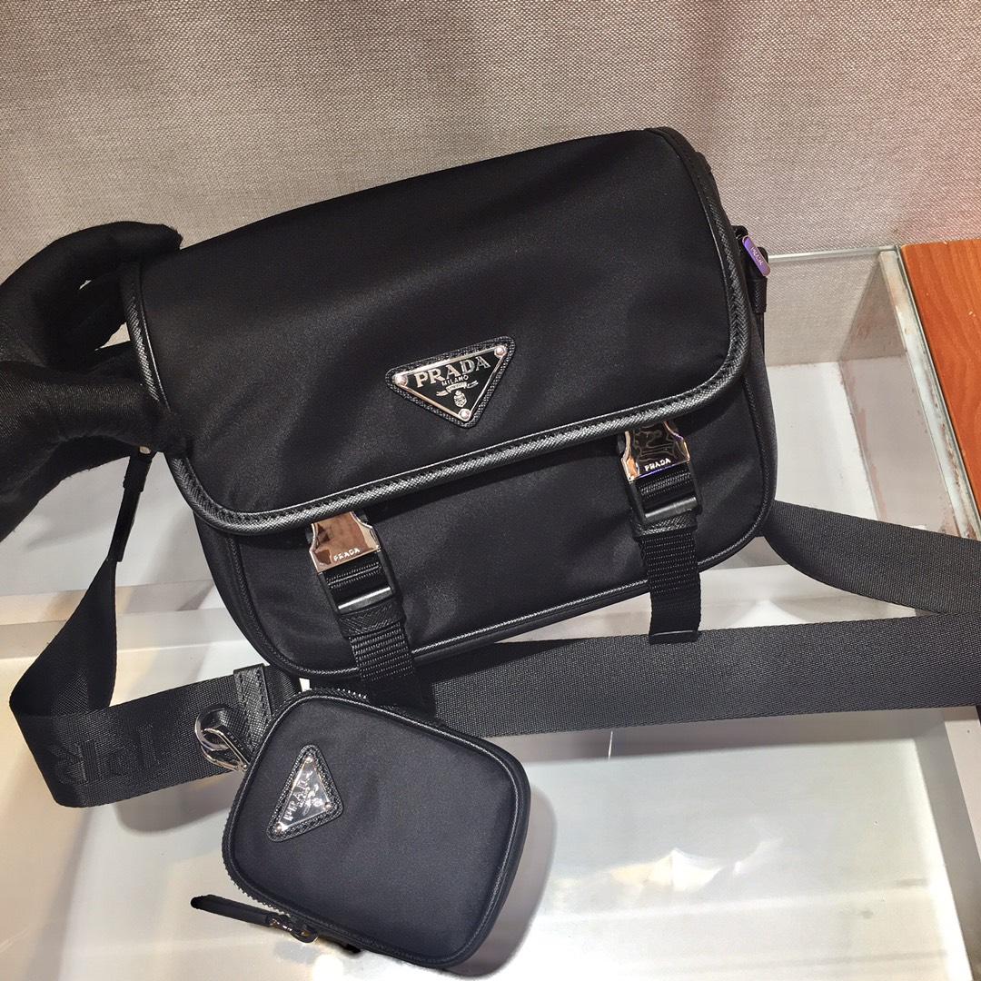 Prada Re-Nylon and Saffiano Leather Shoulder Bag - DopestKickz