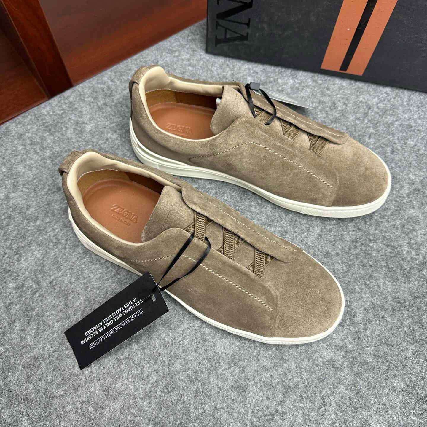 Zegna Suede Triple Stitch™ Sneakers - DopestKickz