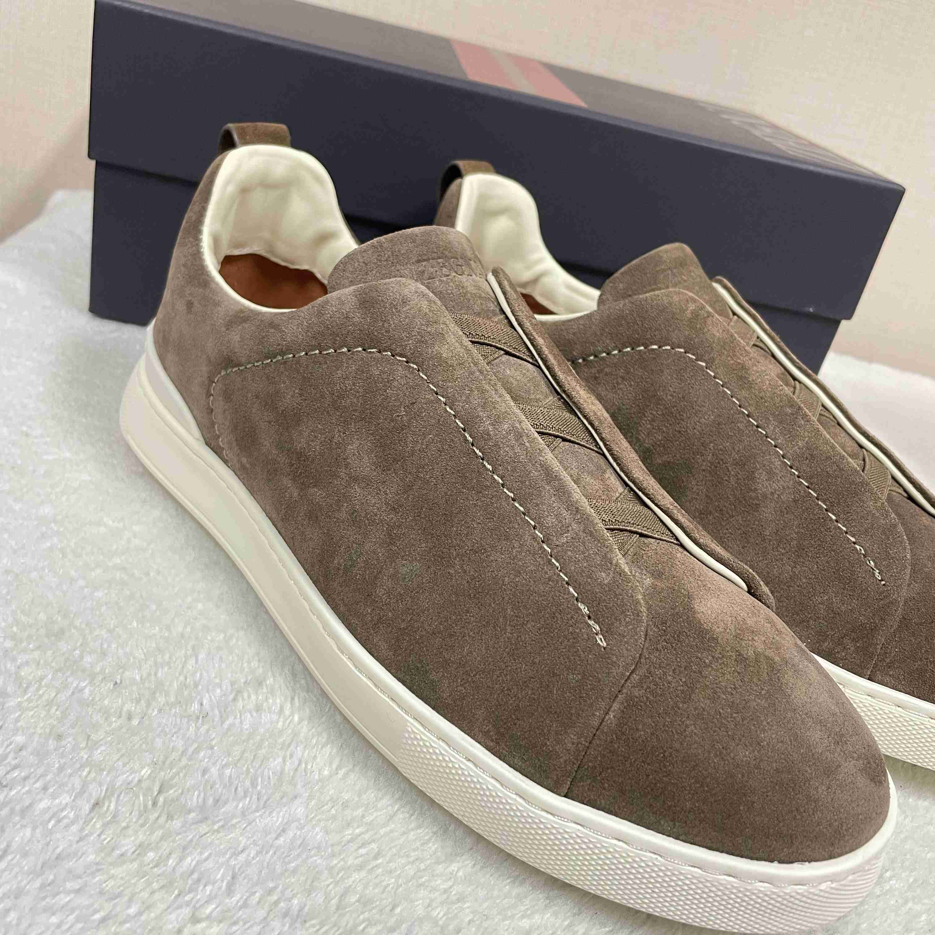 Zegna Suede Triple Stitch™ Sneakers - DopestKickz