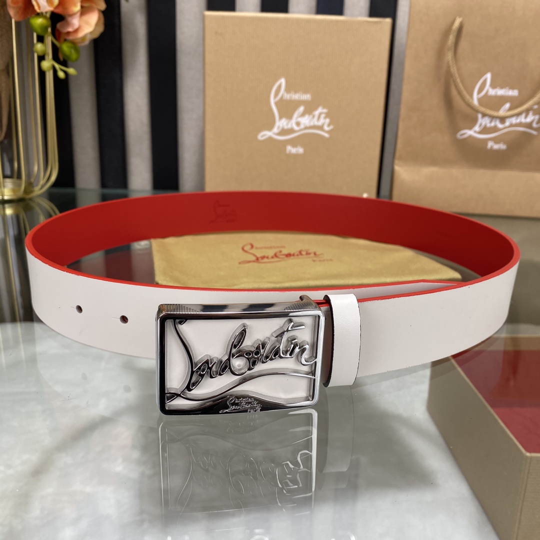 Christian Louboutin Logo Leather Belt  - DopestKickz