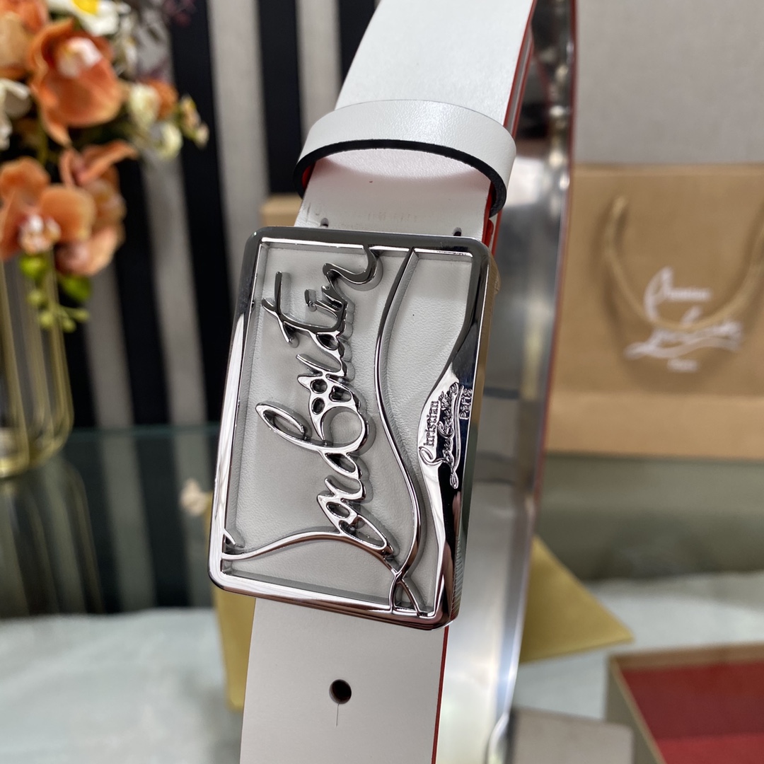 Christian Louboutin Logo Leather Belt  - DopestKickz